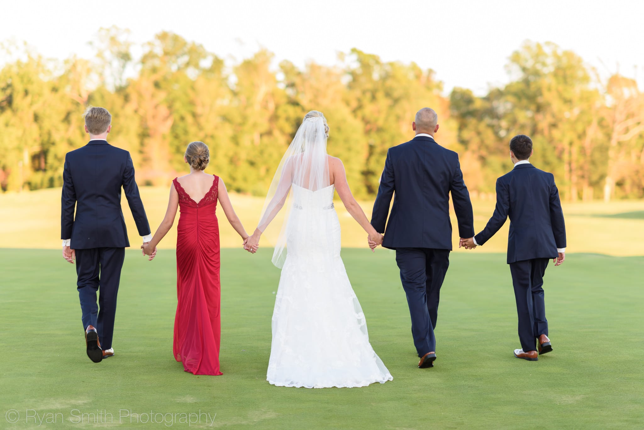 Bride and groom with their children - Members Club - Grande Dunes