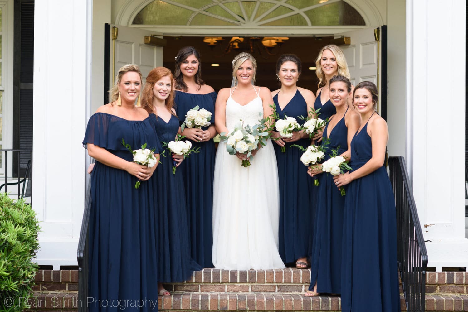 Bridesmaids standing together before the ceremony - Pawleys Plantation