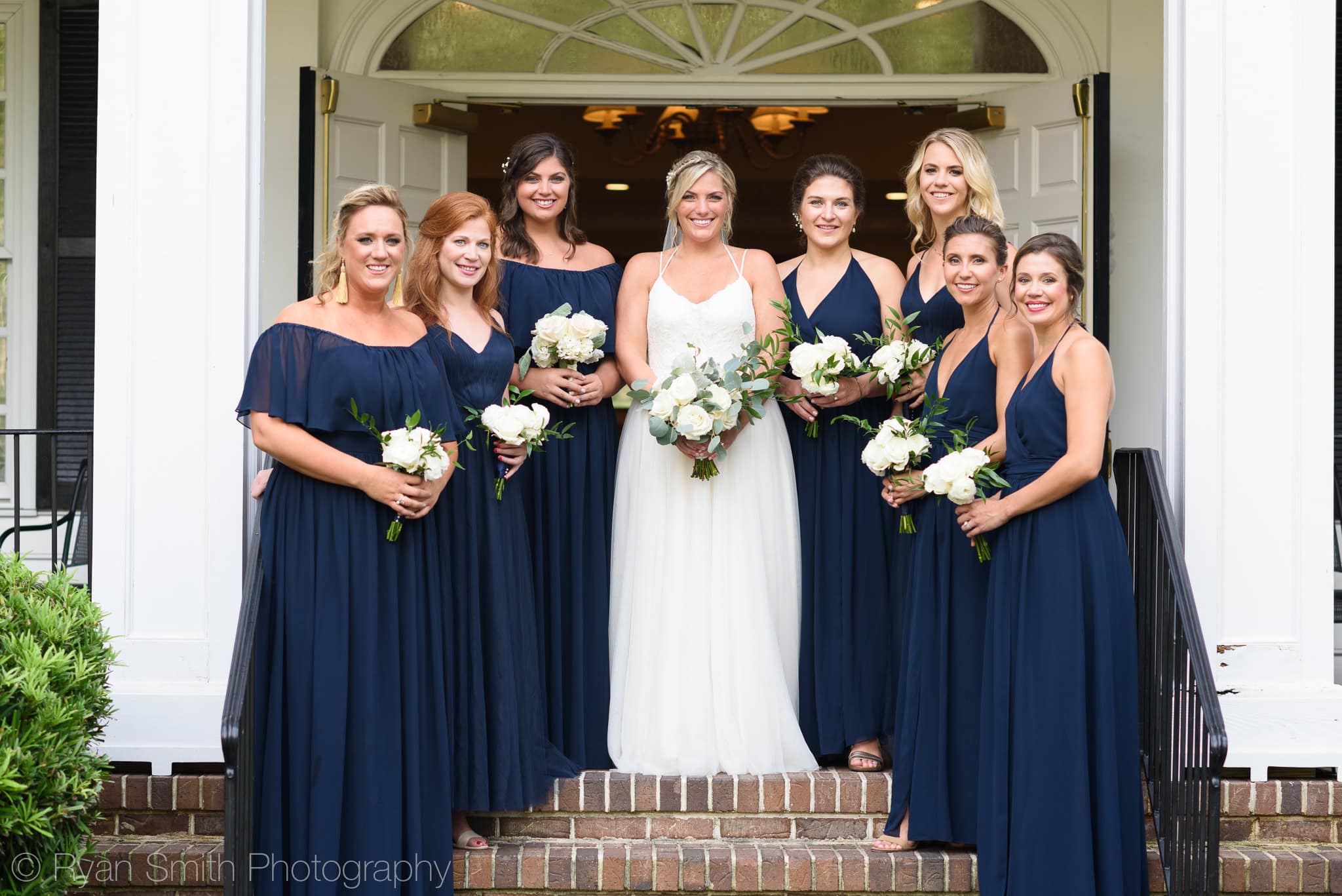 Bridesmaids standing together before the ceremony - Pawleys Plantation
