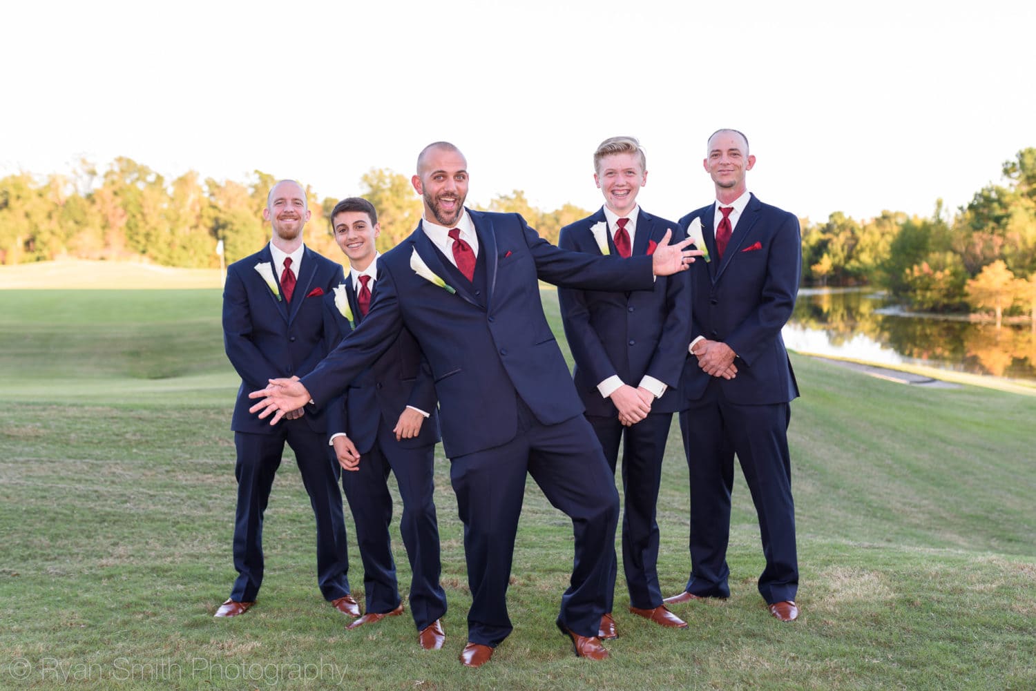 Groomsmen being silly for the camera - Members Club - Grande Dunes