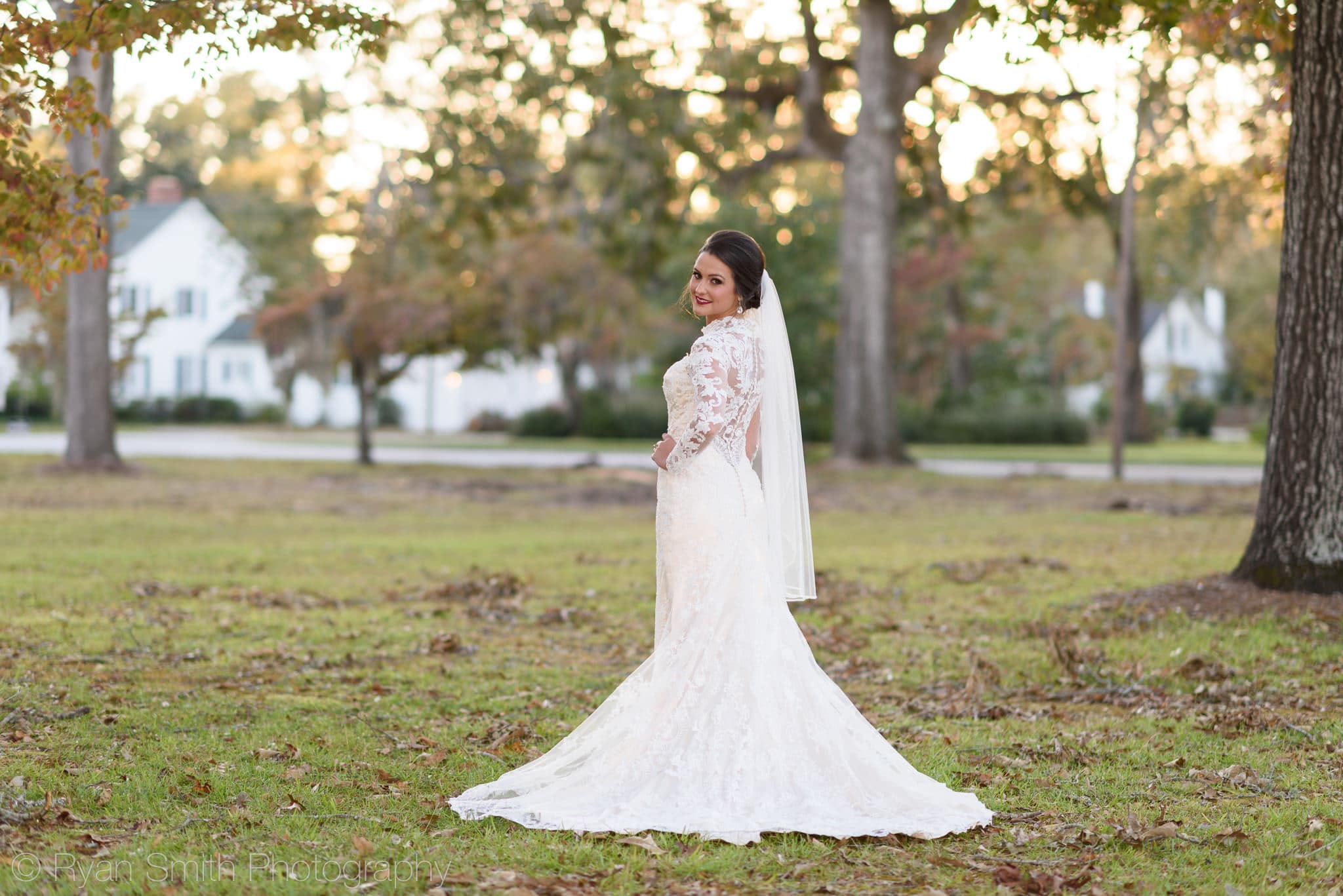 Bridal portrait front yard - Rosewood Manor - Marion - Rosewood Manor, Marion
