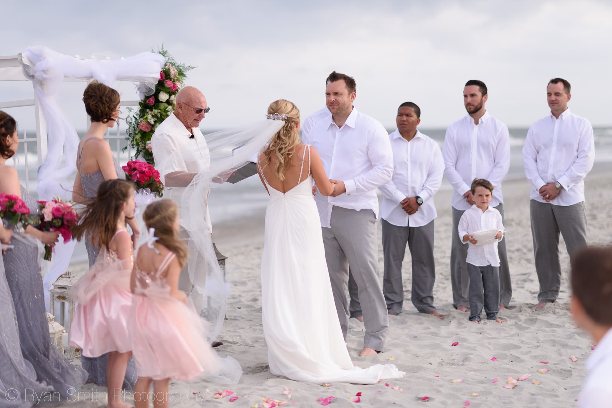 Bride and groom giving vows - Grande Dunes Ocean Club
