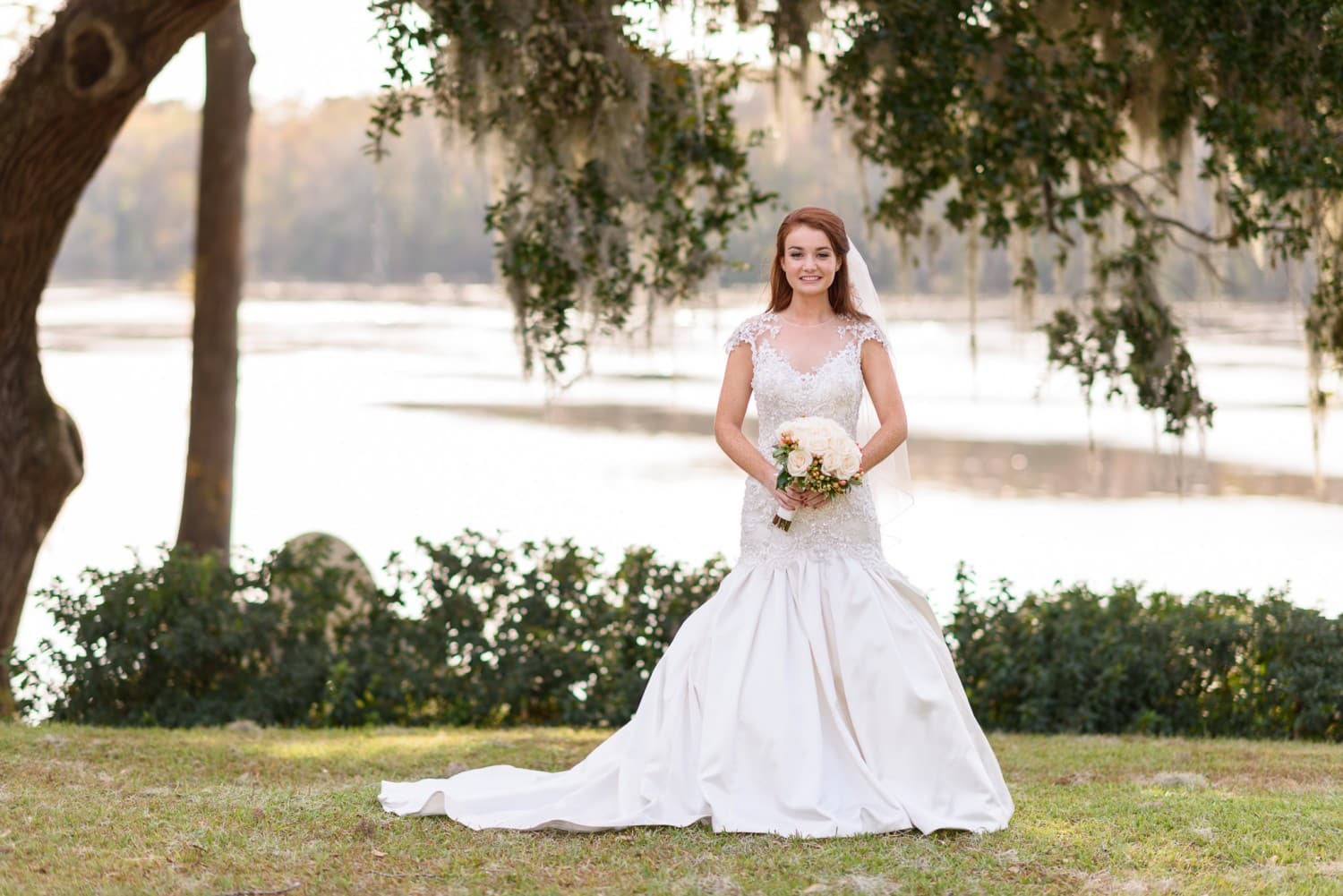 Bride by the river - Wachesaw Plantation