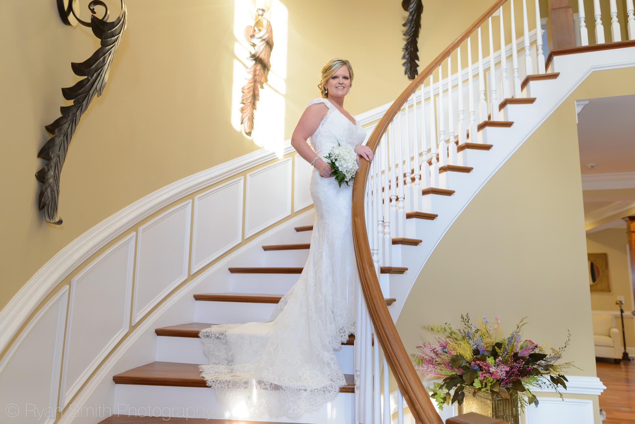 Bride on a staircase -