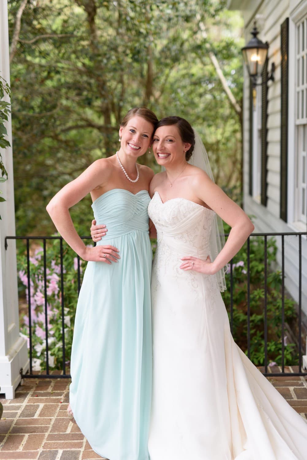 Bride with maid of honor - Pawleys Plantation