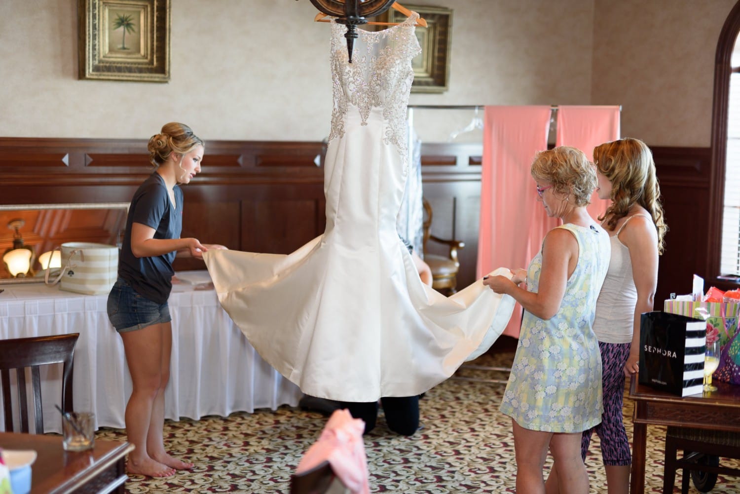 Bridesmaids fluffing dress - Grande Dunes Ocean Club - Myrtle Beach