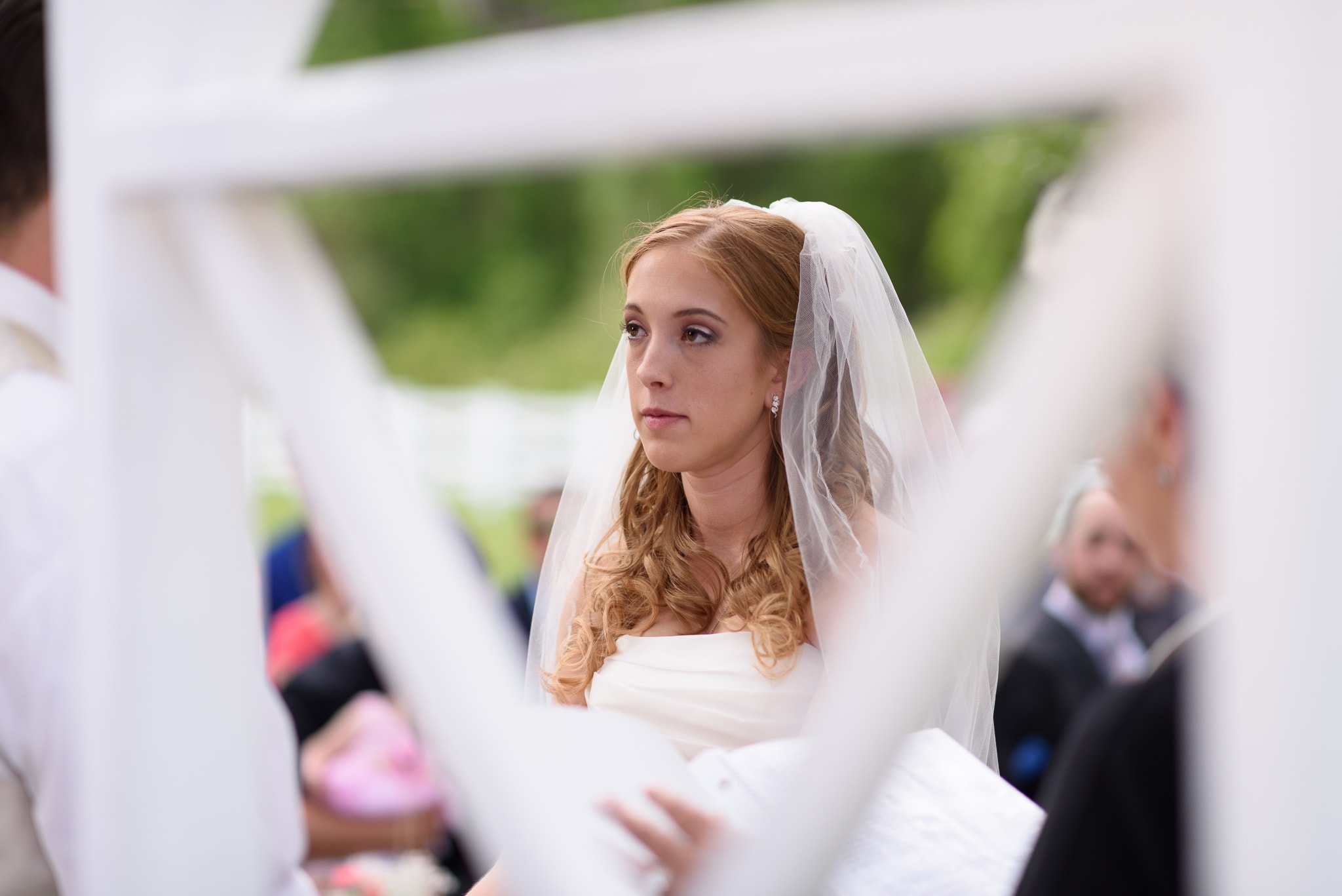 Closeup of bride during vows - Wildberry Farm