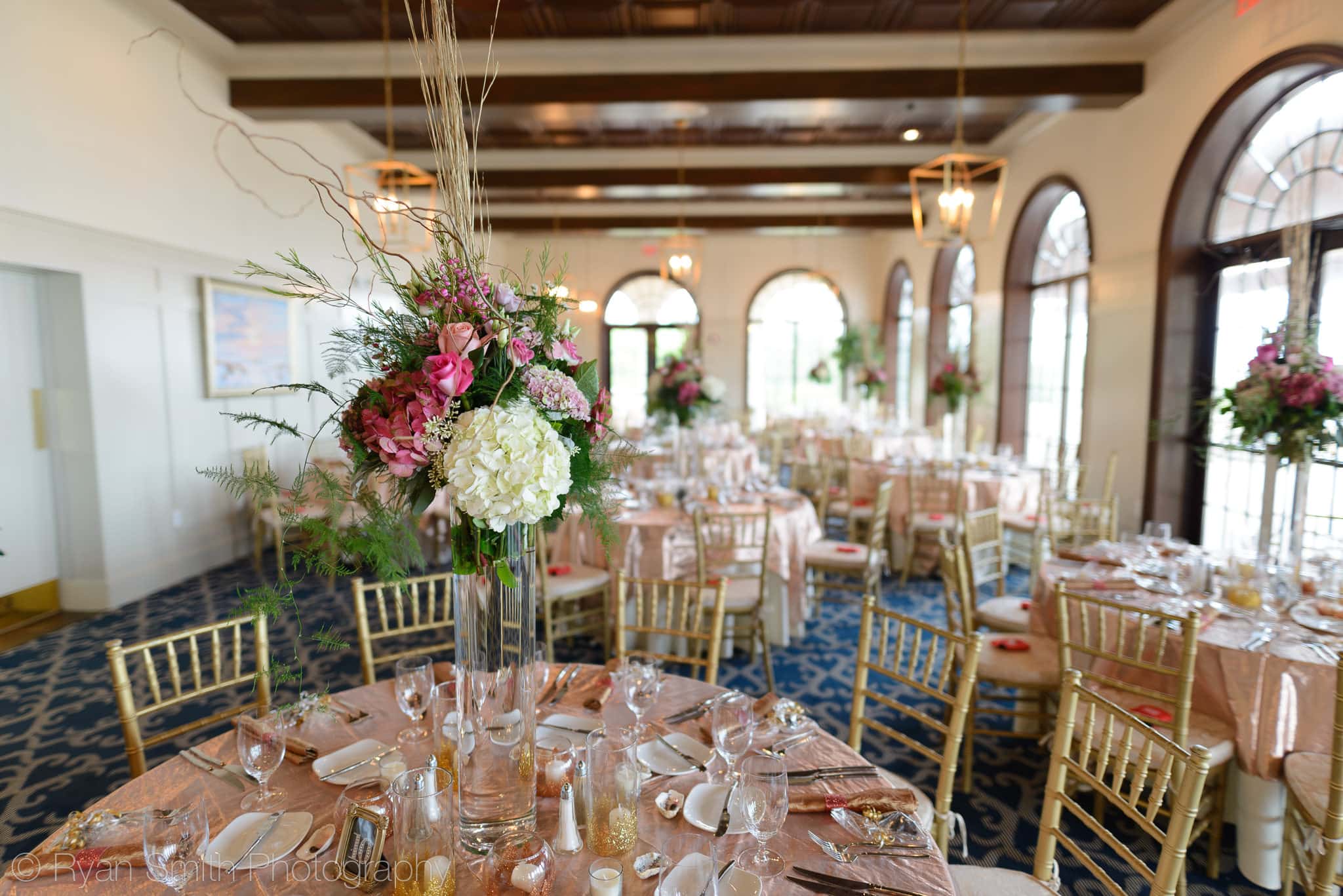 Details of tables in main ballroom - Grande Dunes Ocean Club
