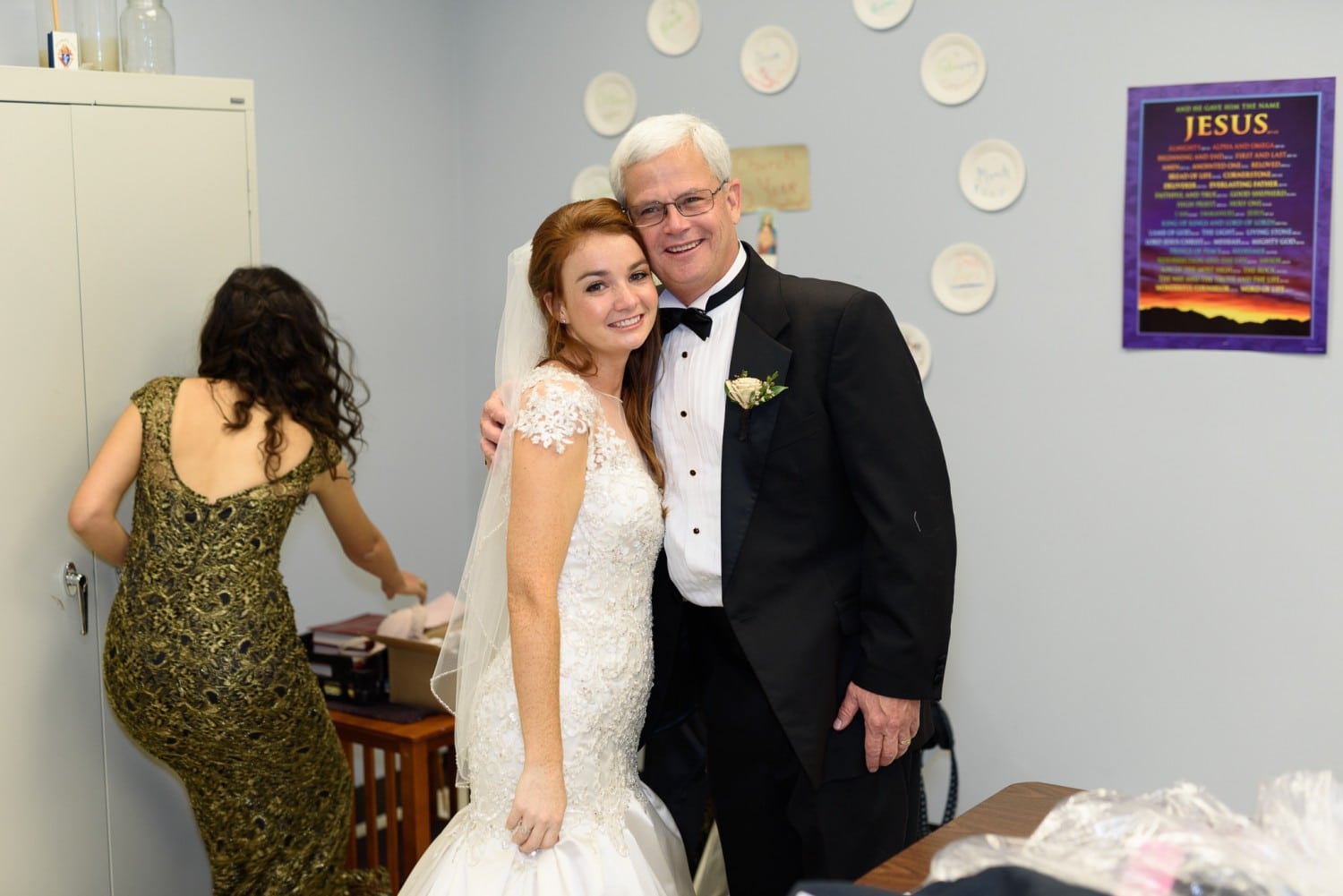 Father and daughter before the ceremony - Historic Church downtown Georgetown