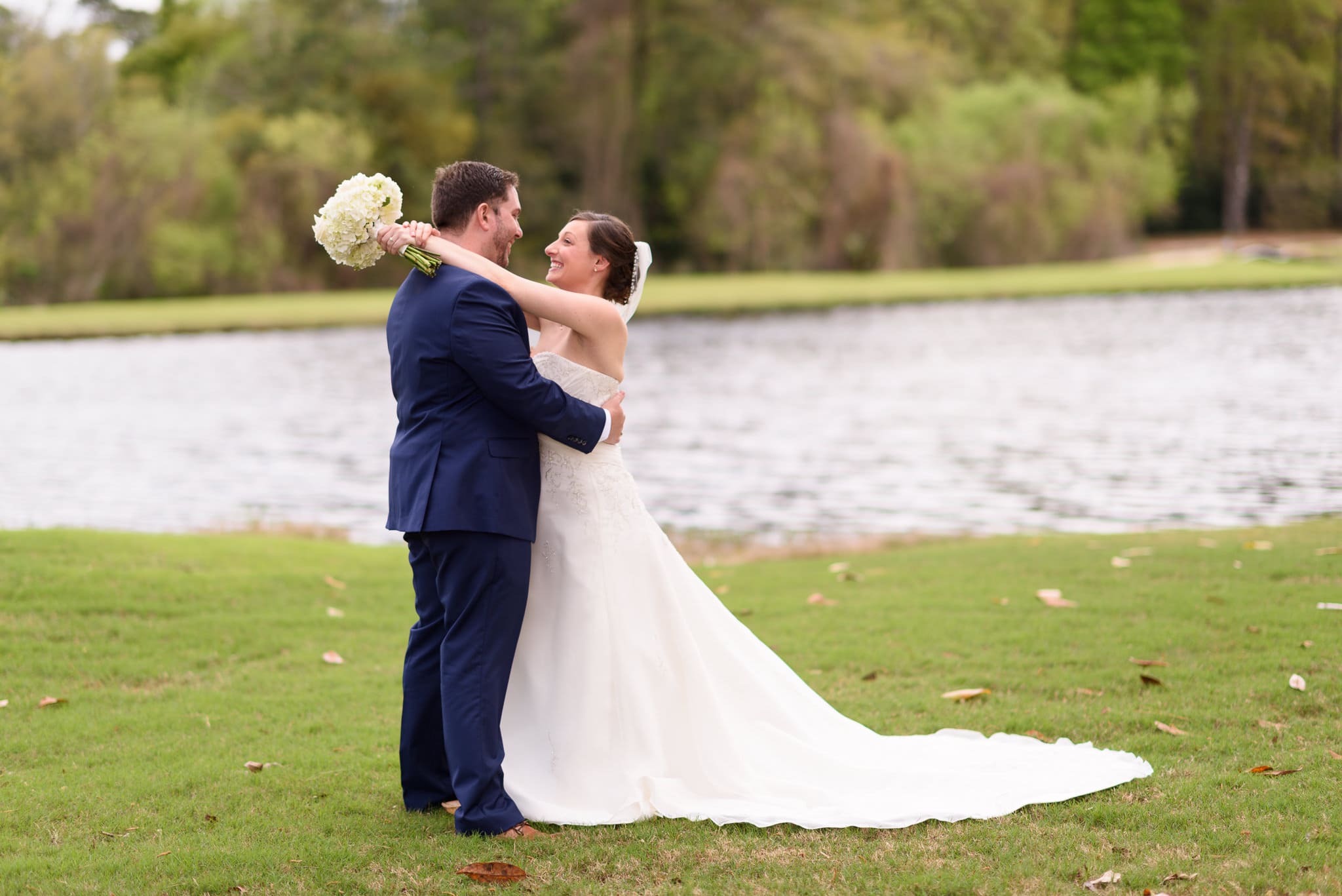 Fun before ceremony pictures with bride and groom - Pawleys Plantation