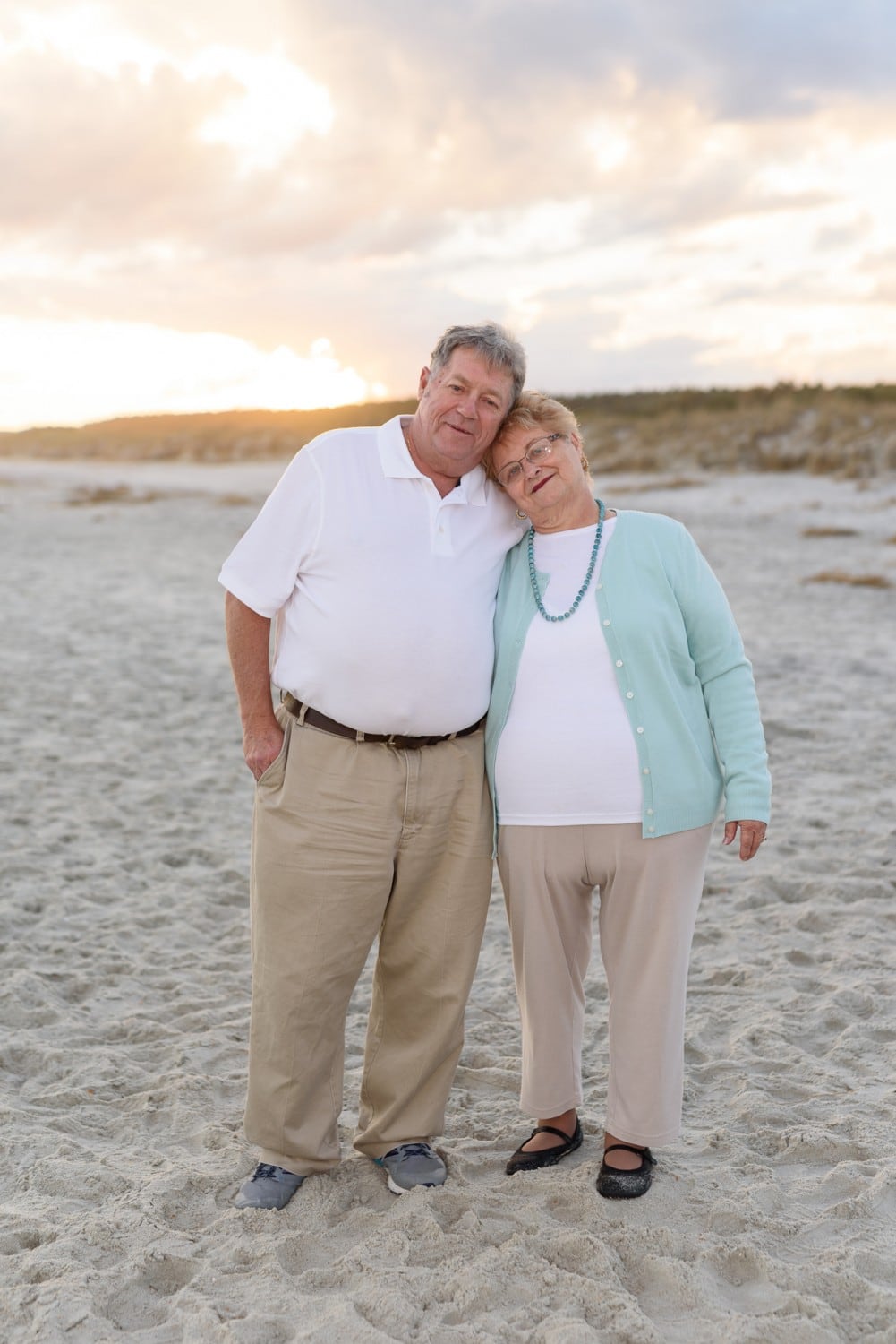 Grandparents in the sunset on the beach - Huntington State Park -