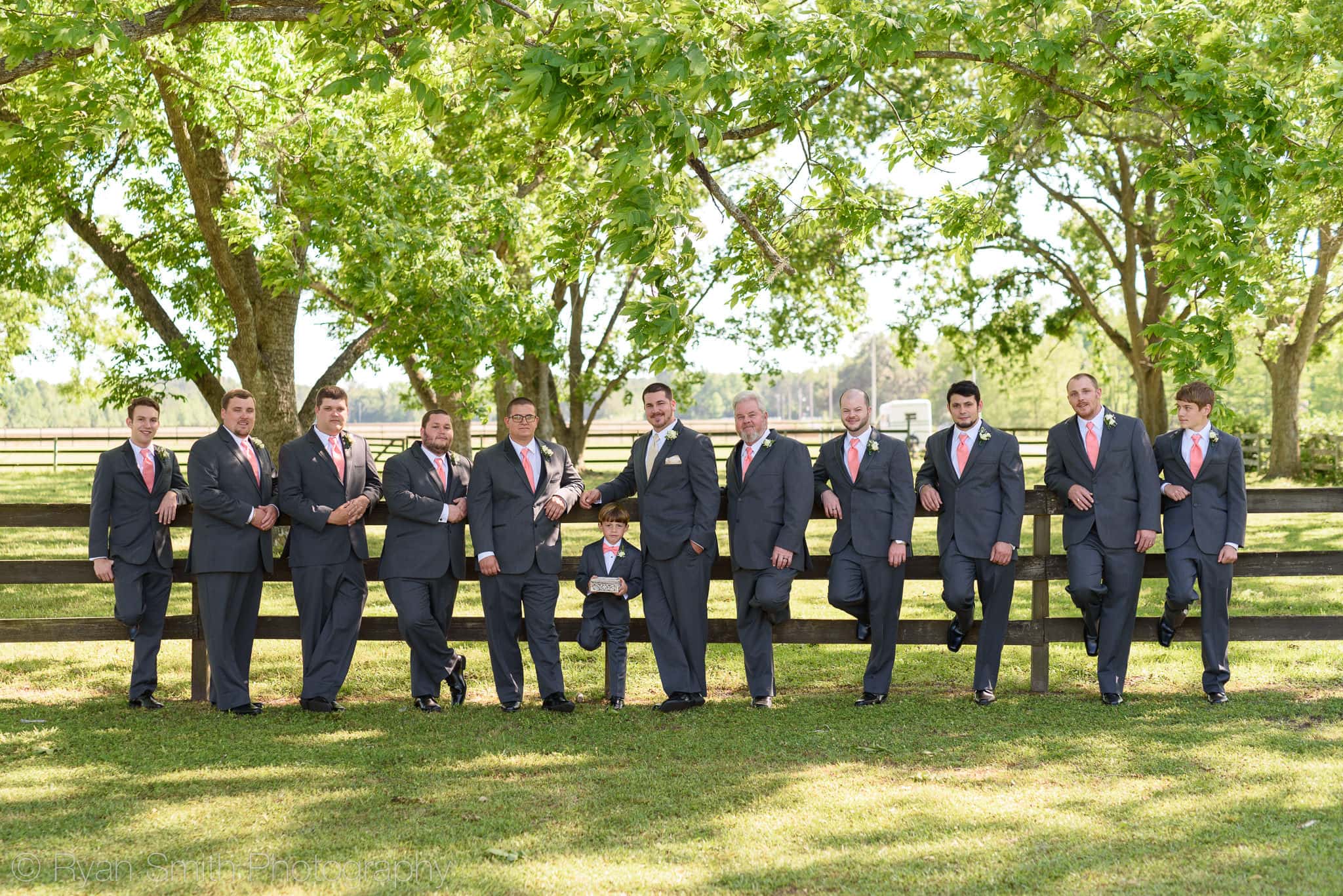 Groomsmen hanging out before the ceremony - Upper Mill Plantation