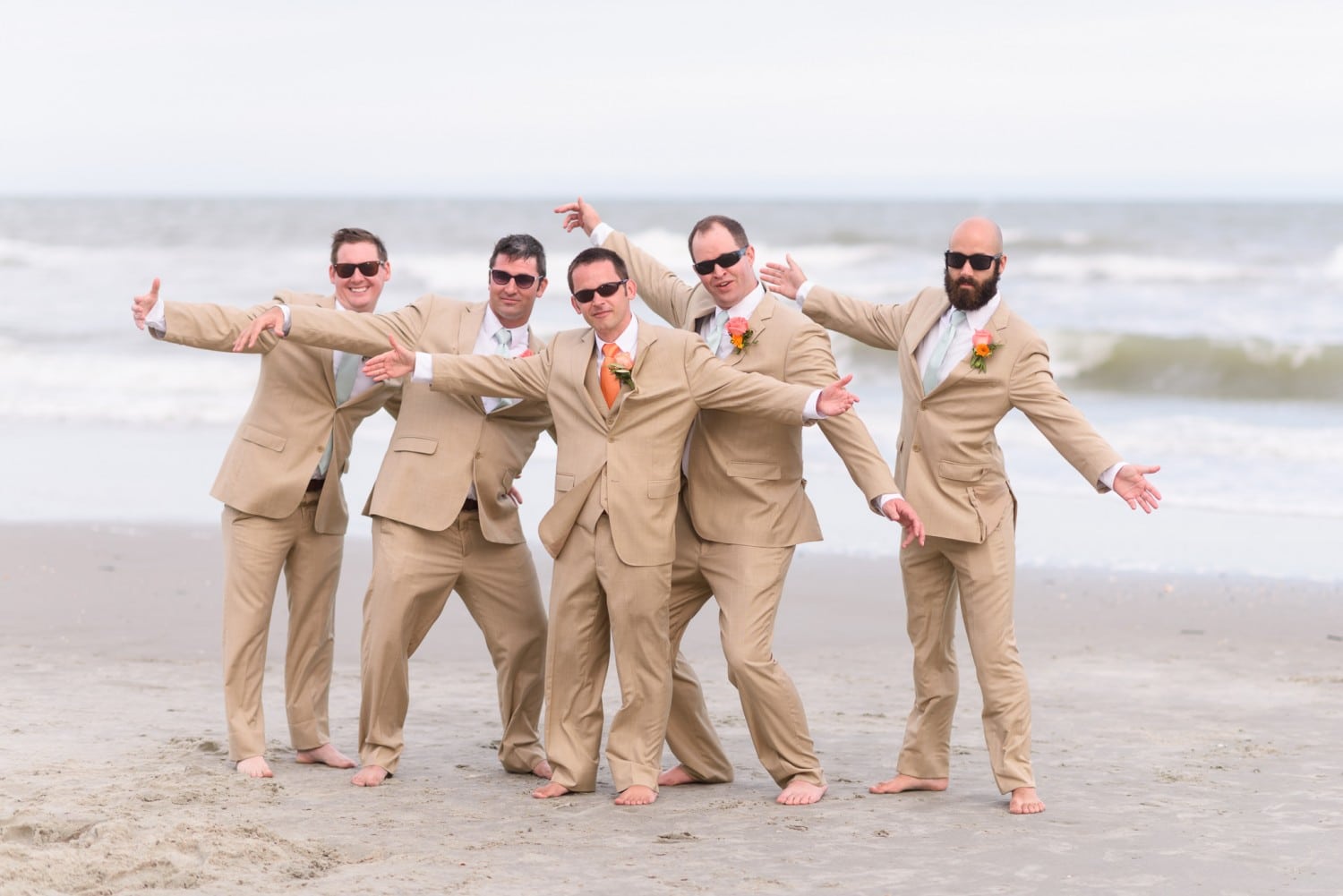 Groomsmen looking cool in their sunglasses - Hilton at Kingston Plantation