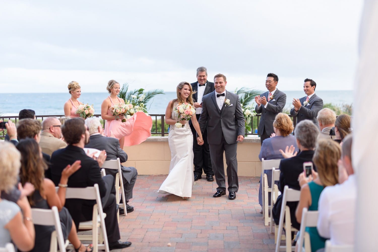 Happy bride and groom after ceremony - Grande Dunes Ocean Club - Myrtle Beach