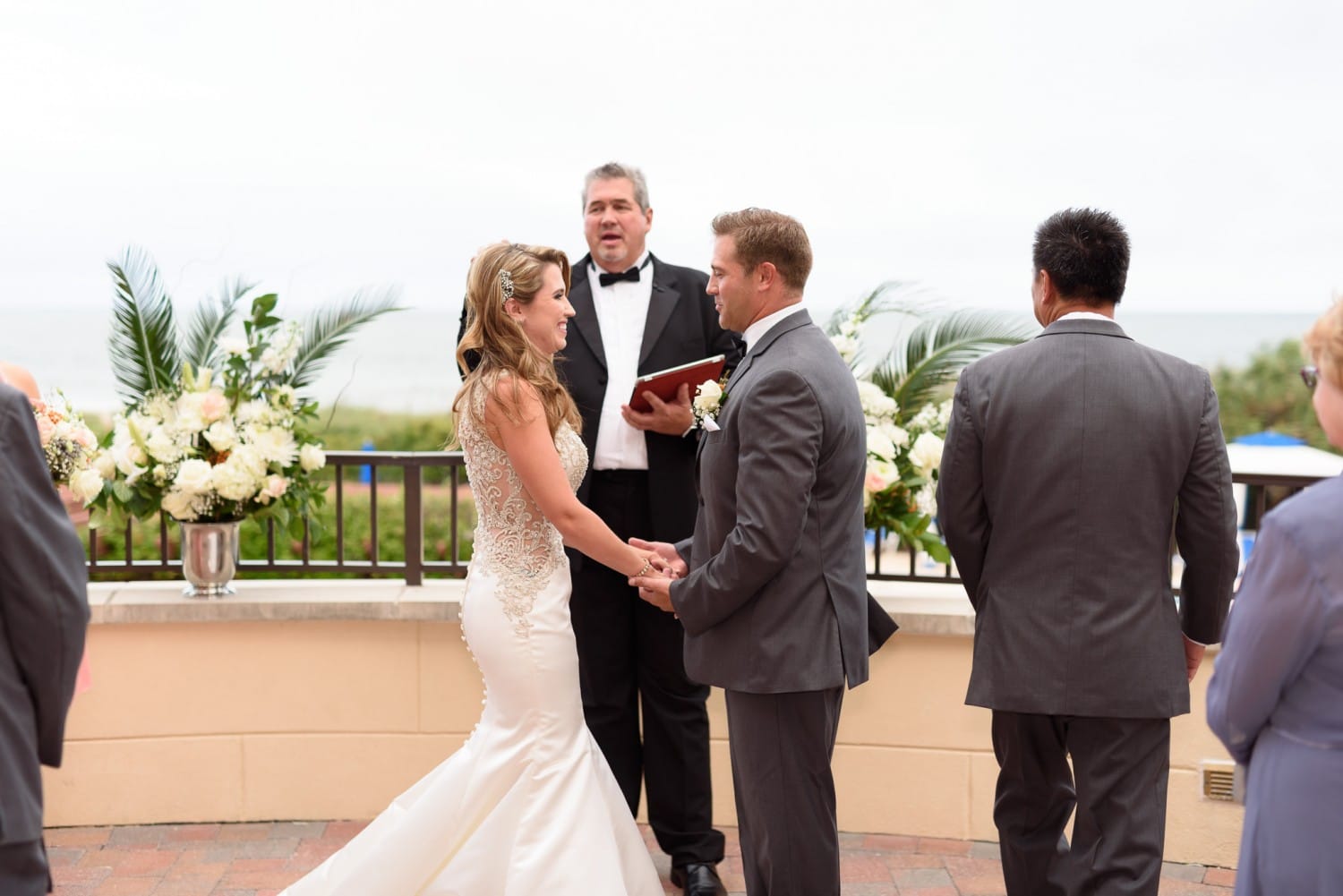 Happy bride and groom giving vows - Grande Dunes Ocean Club - Myrtle Beach