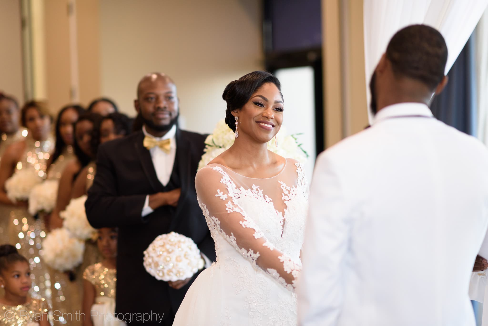 Happy bride during ceremony - Doubletree Resort by Hilton Myrtle Beach
