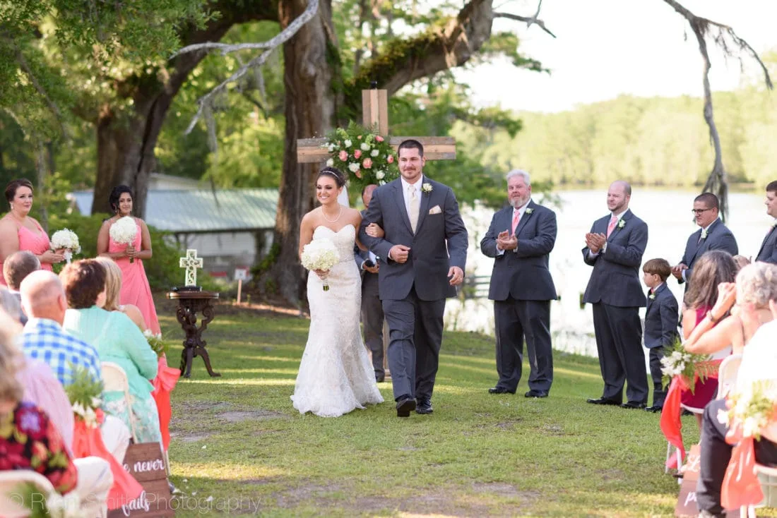 Happy couple after the ceremony - Upper Mill Plantation