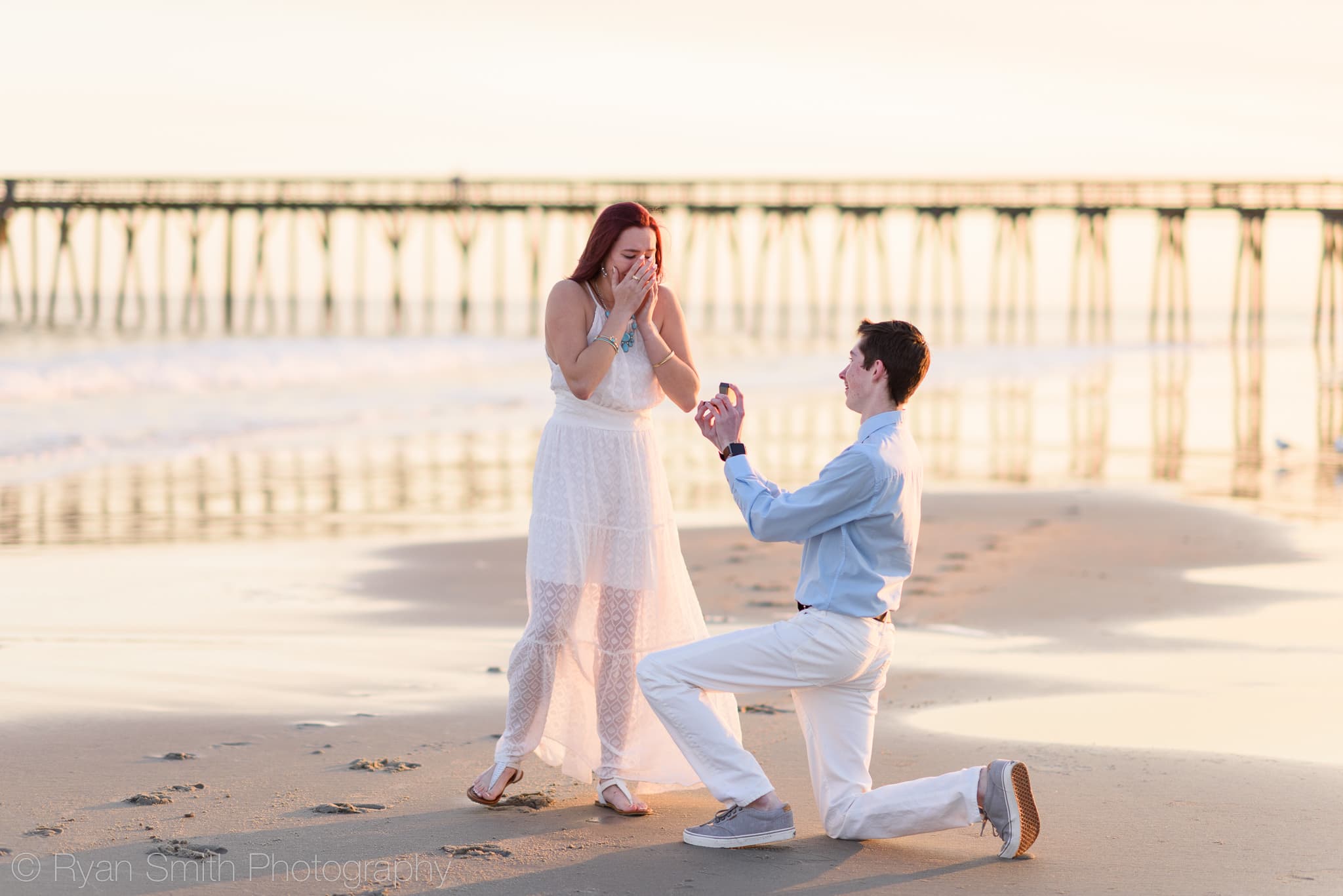 Happy reaction to surprise marriage proposal - Myrtle Beach State Park