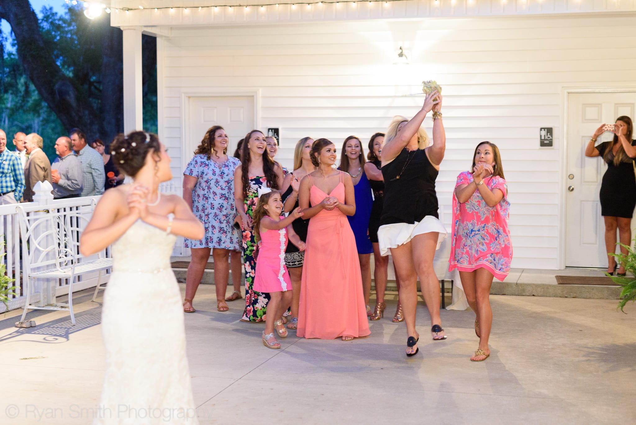Single ladies catching the bouquet  - Upper Mill Plantation