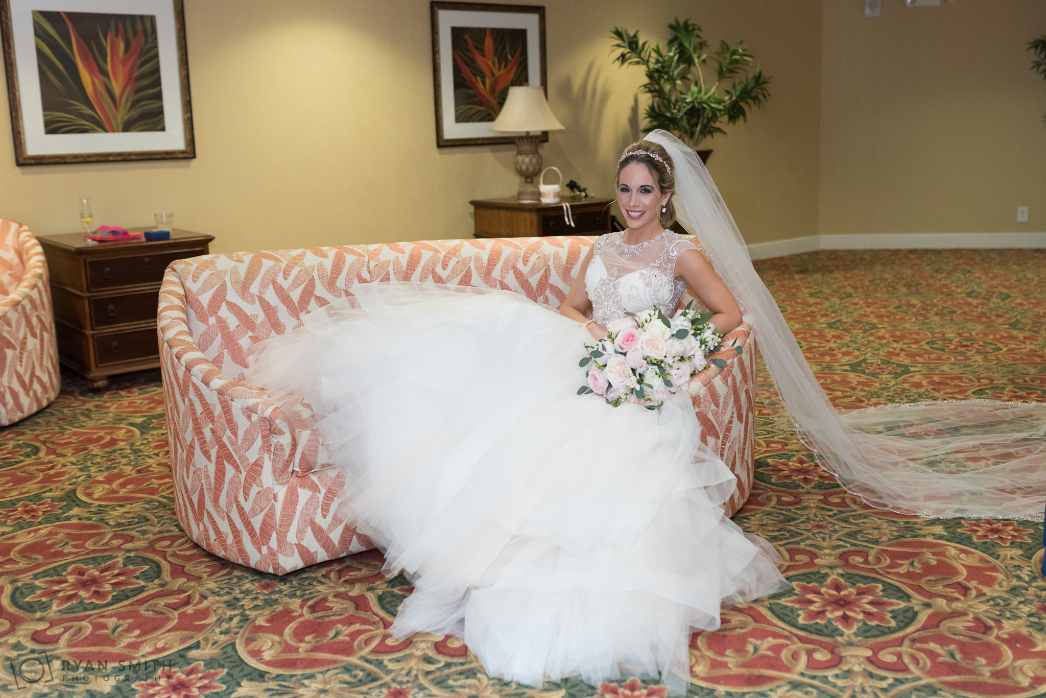 Bride posing  Hilton Myrtle Beach Resort