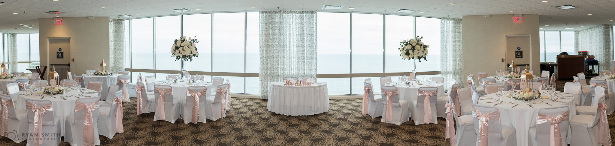 Panorama of reception ballroom Hilton Myrtle Beach Resort