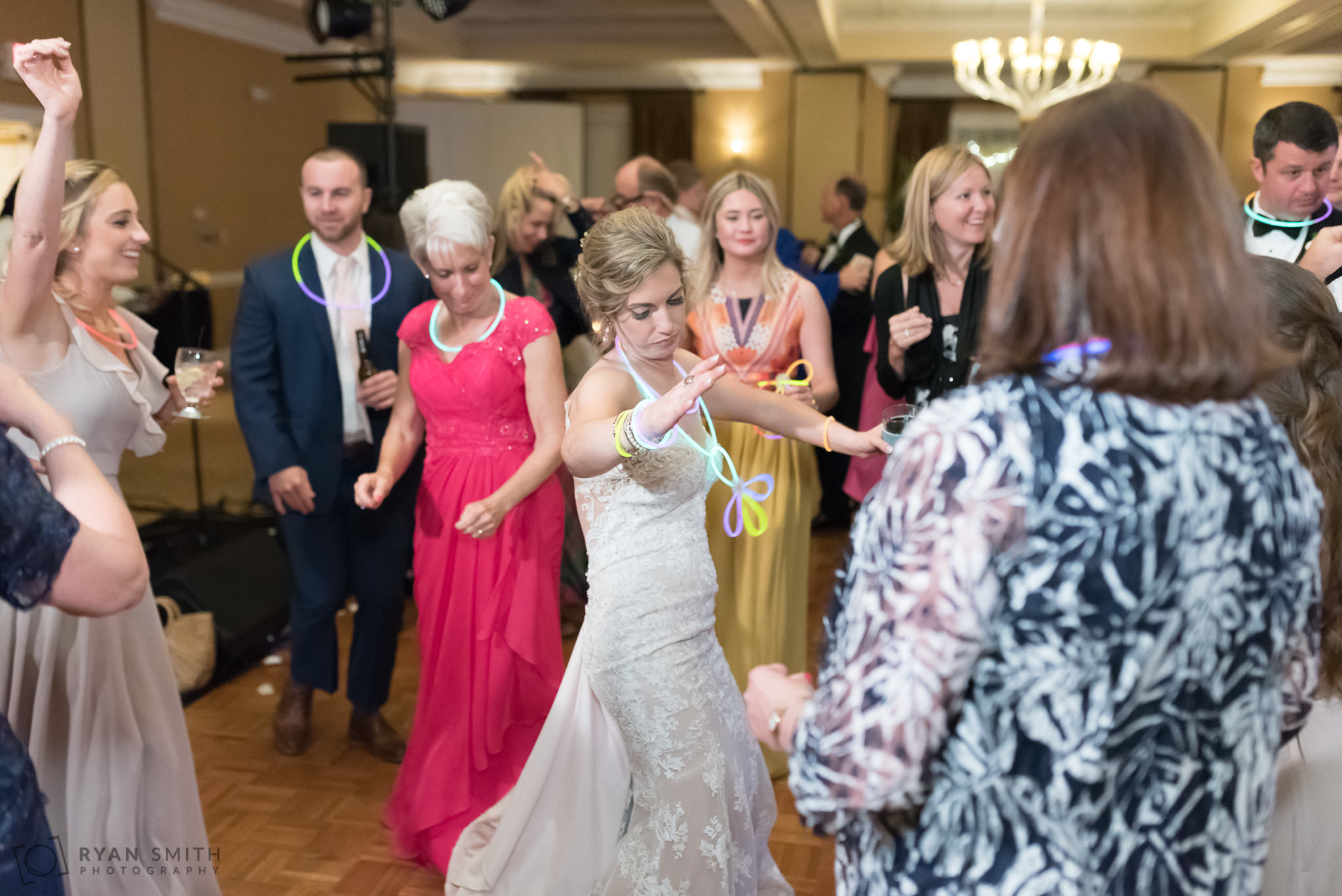 Bride having fun dancing