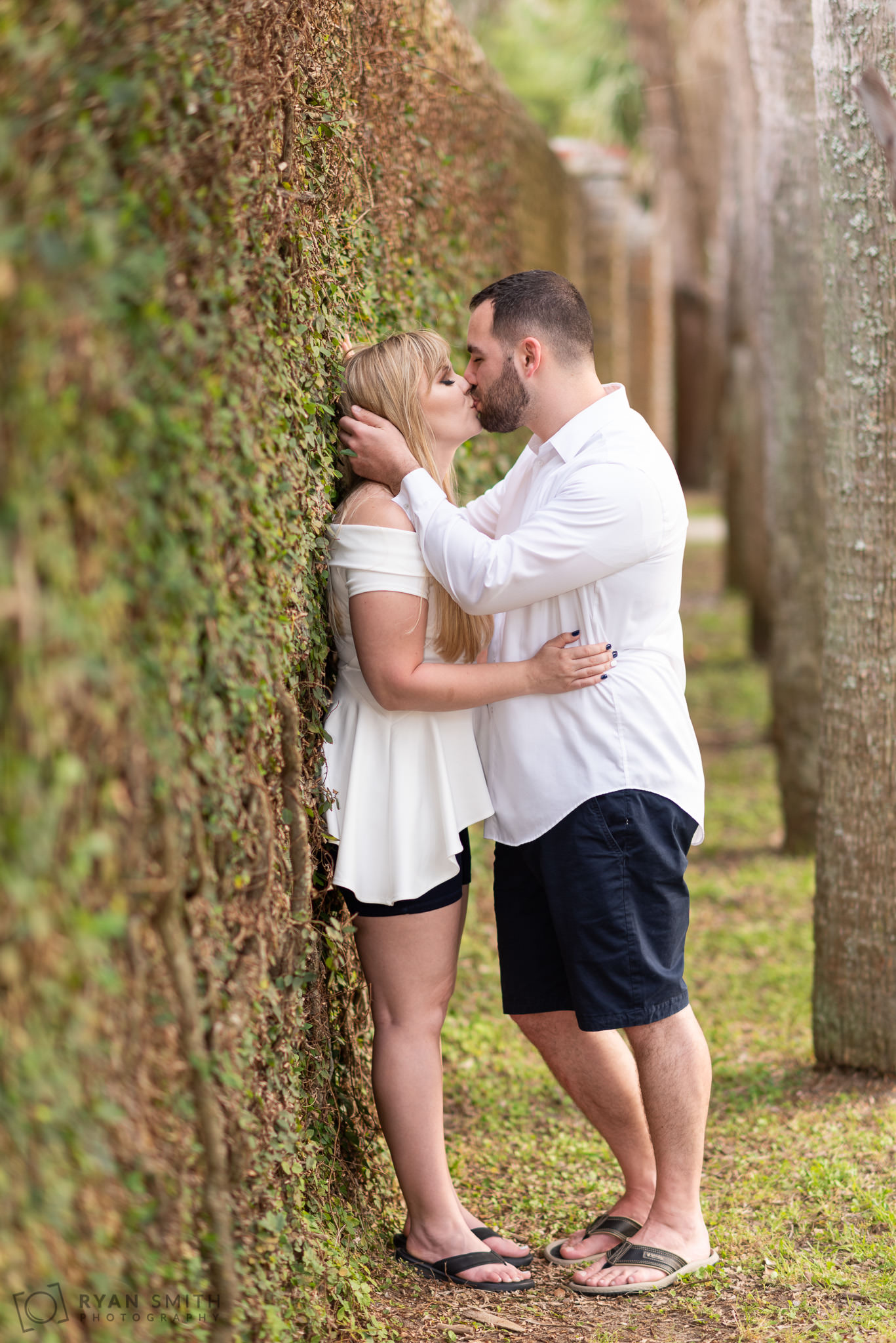 Kiss by the ivy wall Huntington Beach State Park