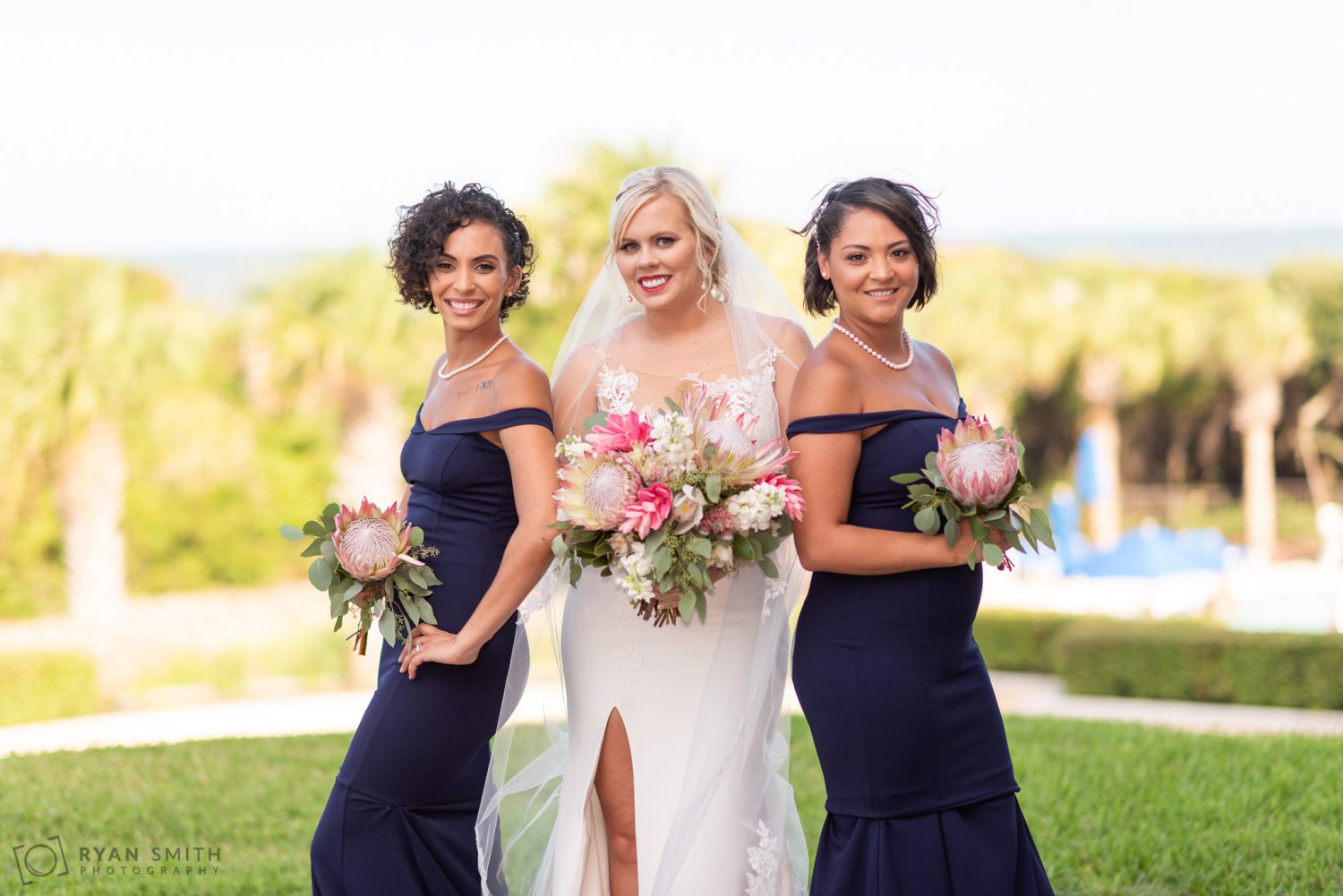 Bride with her two sisters Grande Dunes Ocean Club