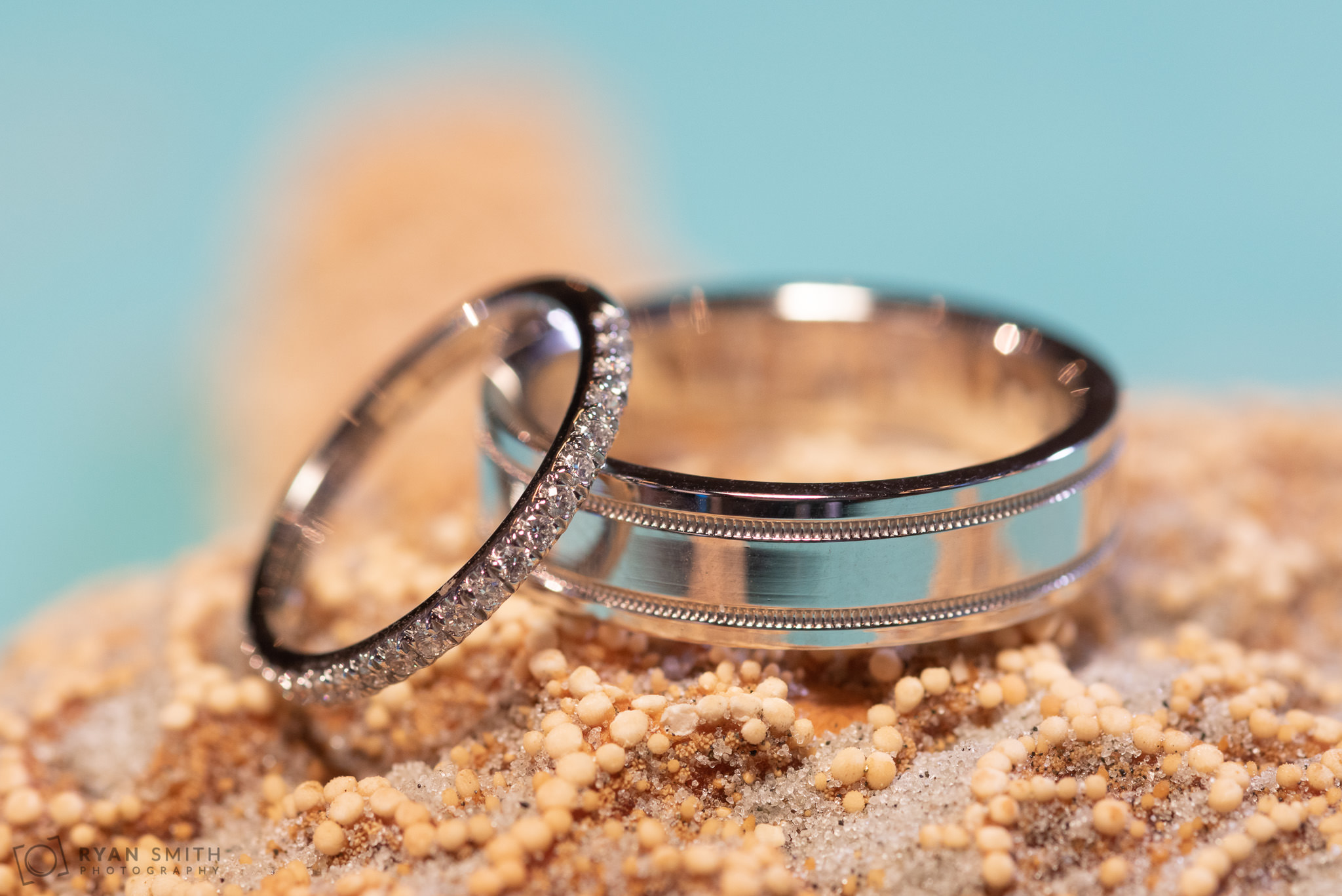 Picture of the rings sitting on a starfish Grande Dunes Ocean Club