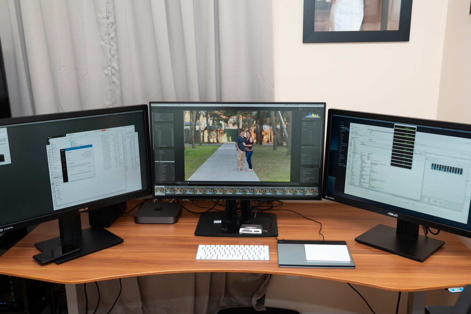 Mac mini connected to three monitors