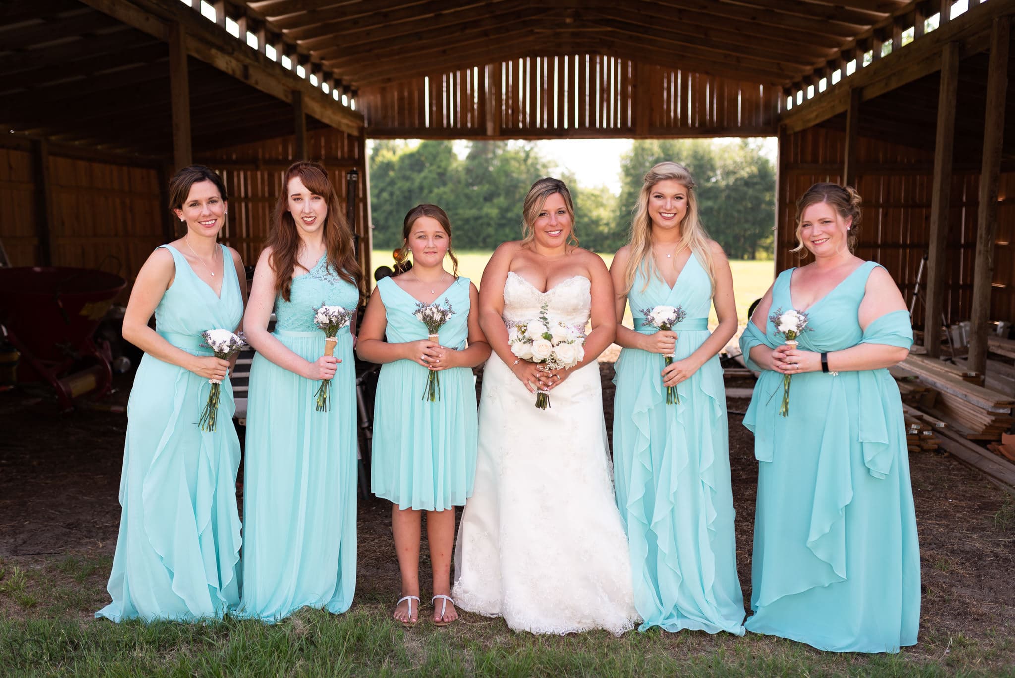 Bridesmaids in the barn Wildberry Farm