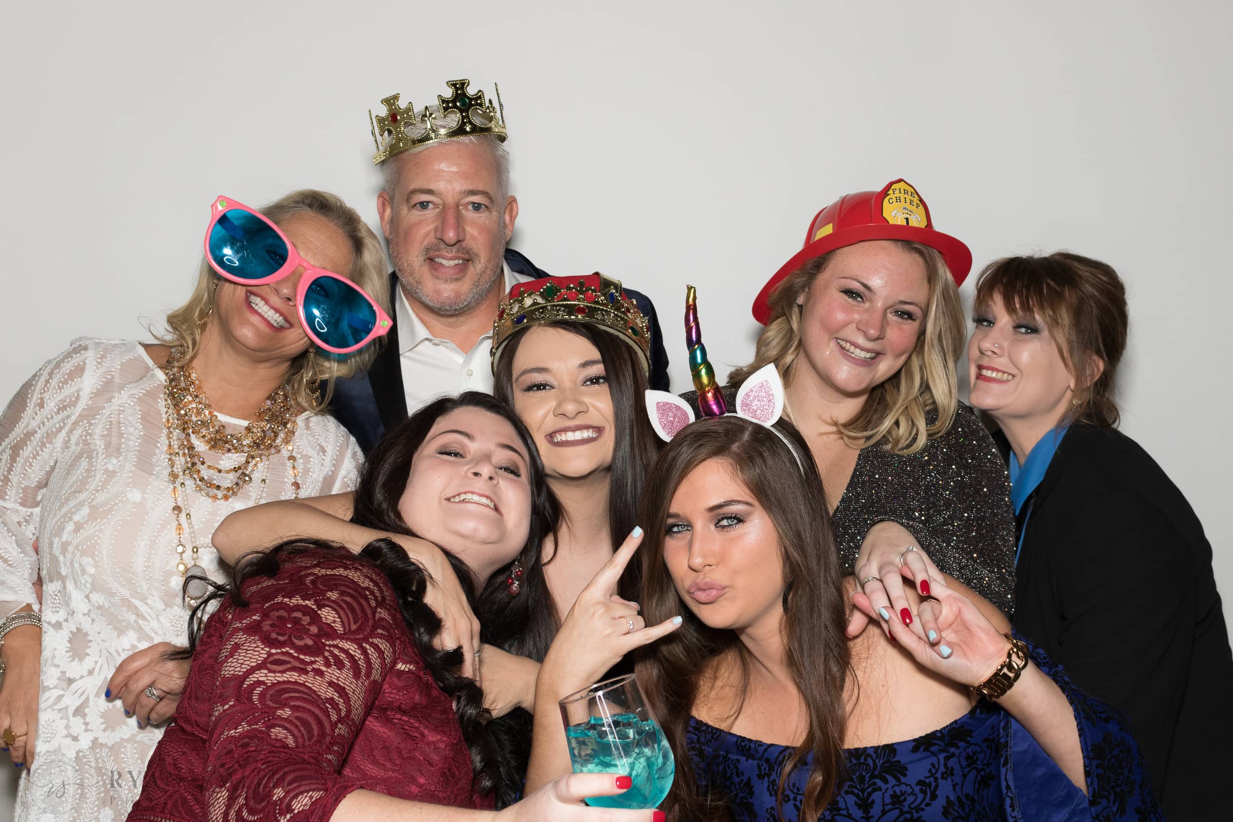Photo Booth white background option at holiday party in Myrtle Beach -