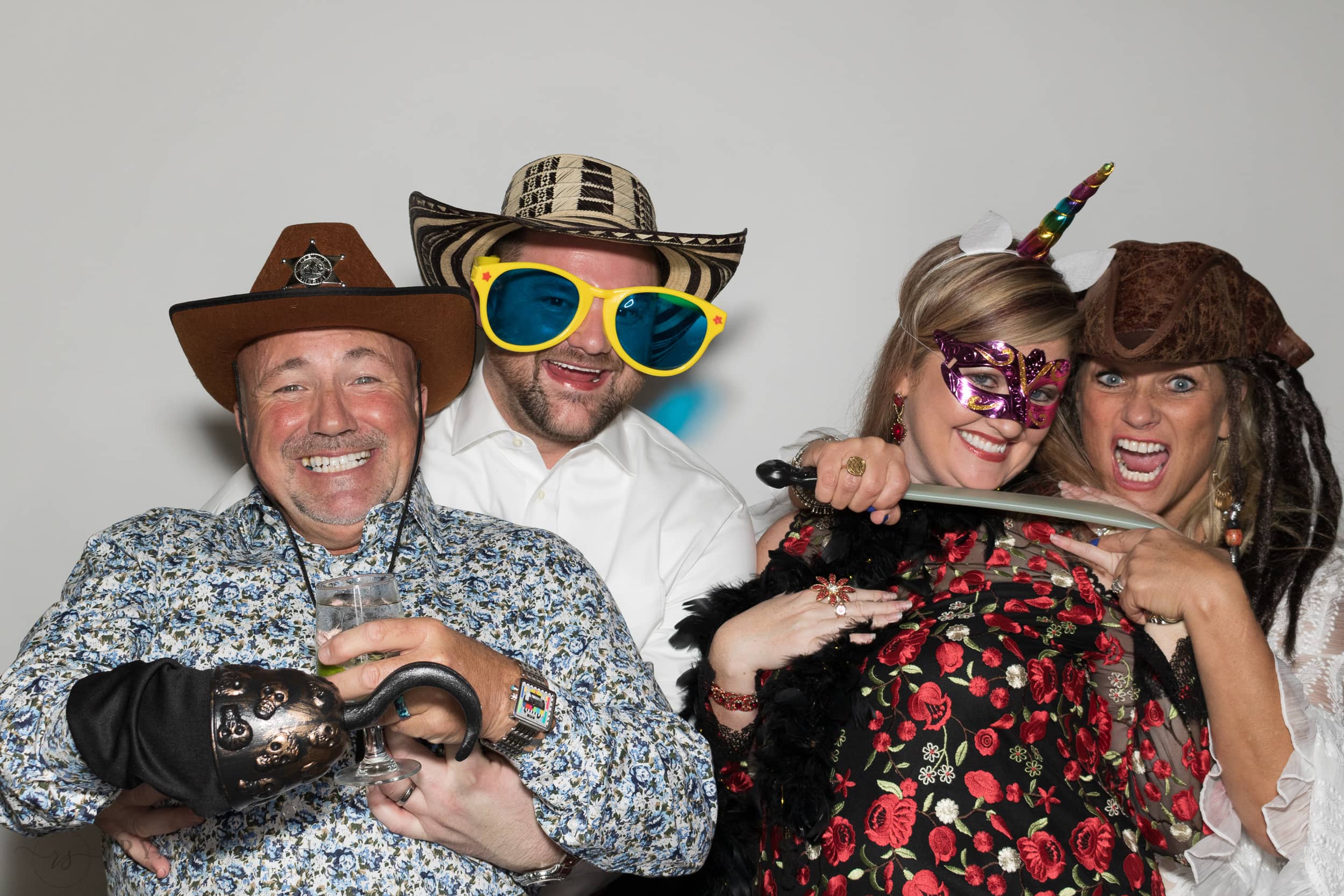 Photo Booth white background option at holiday party in Myrtle Beach -