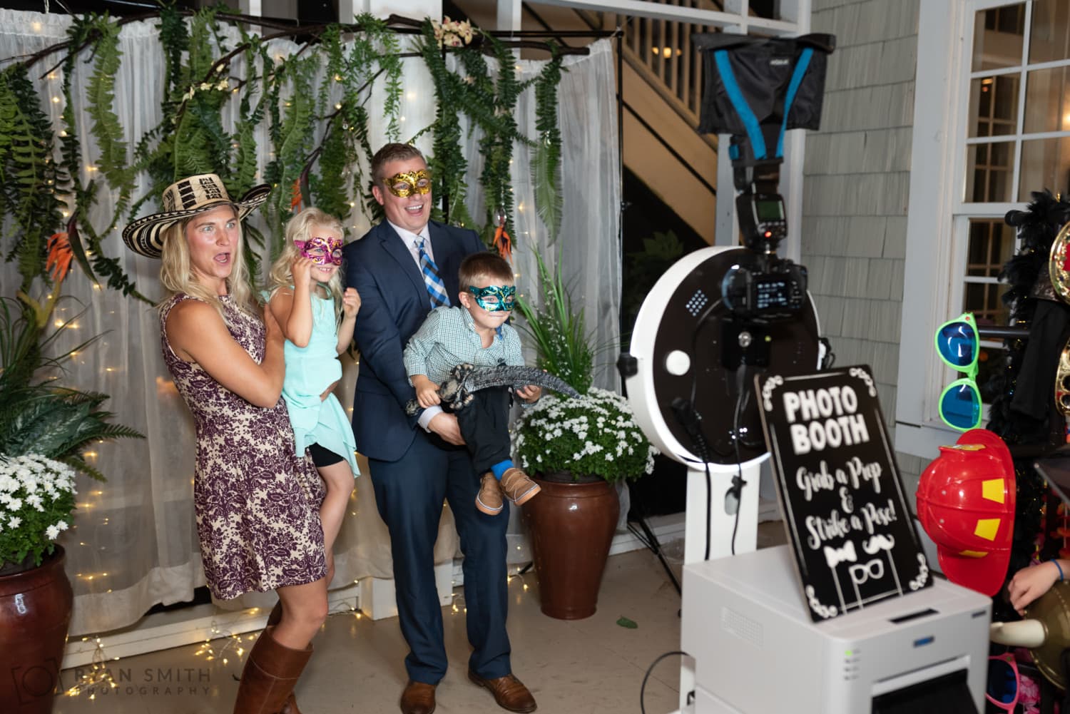 Photo Booth with custom background for wedding in Pawleys Island - Reserve Harbor Yacht Club