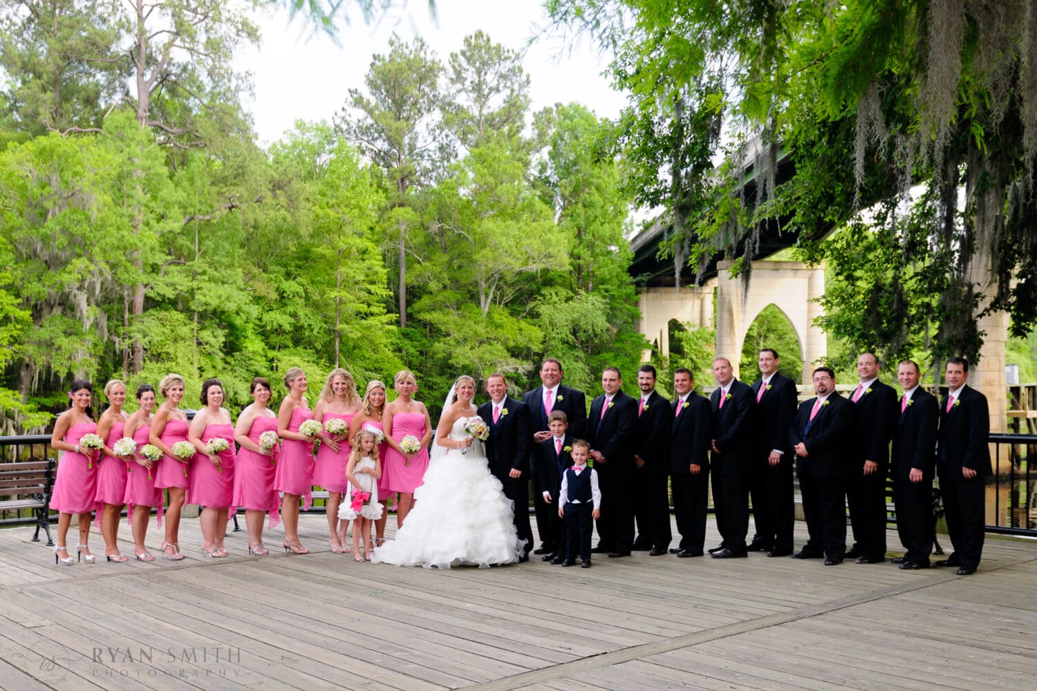 Huge bridal party - Conway River Walk