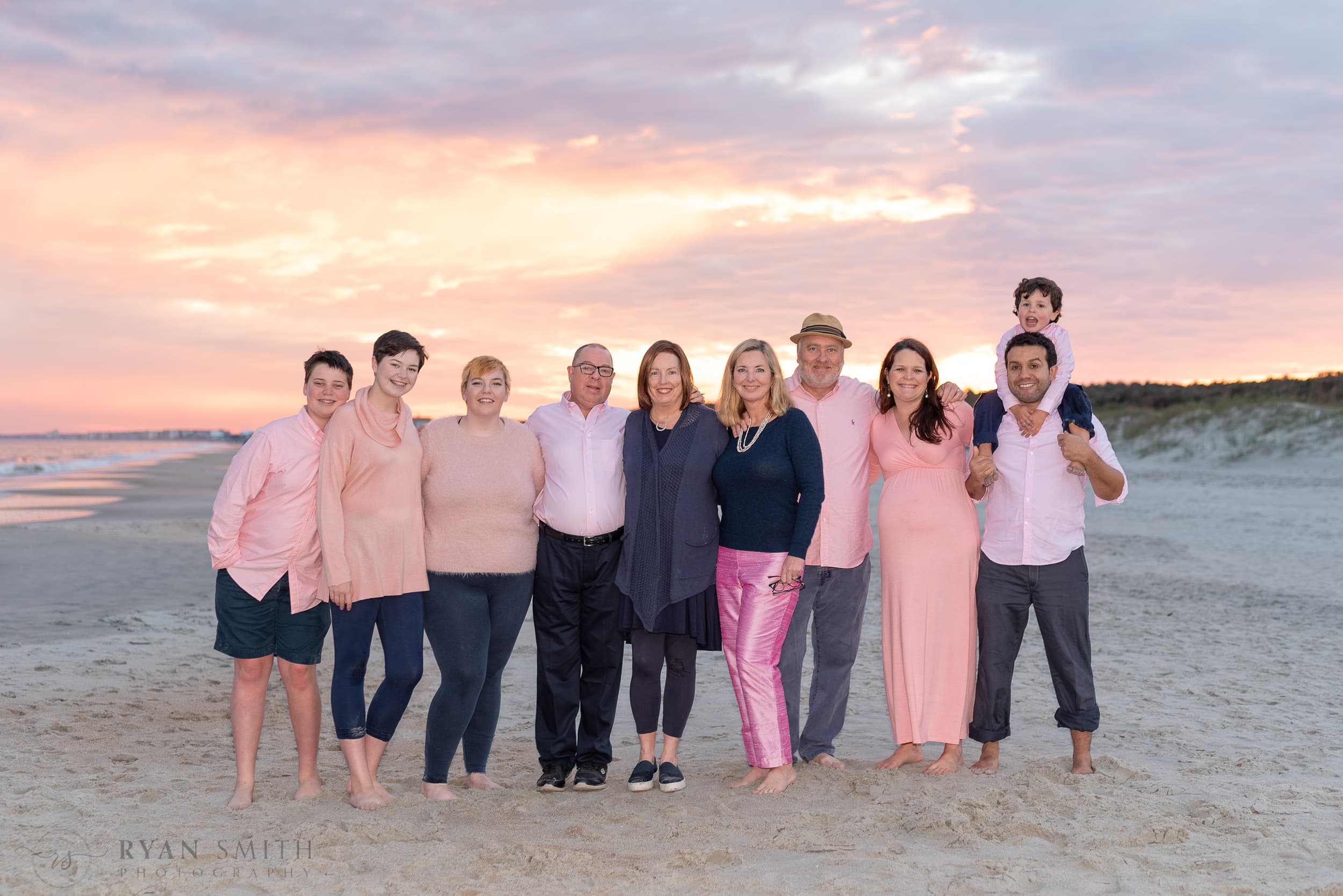 Sunset at the end of the family session -