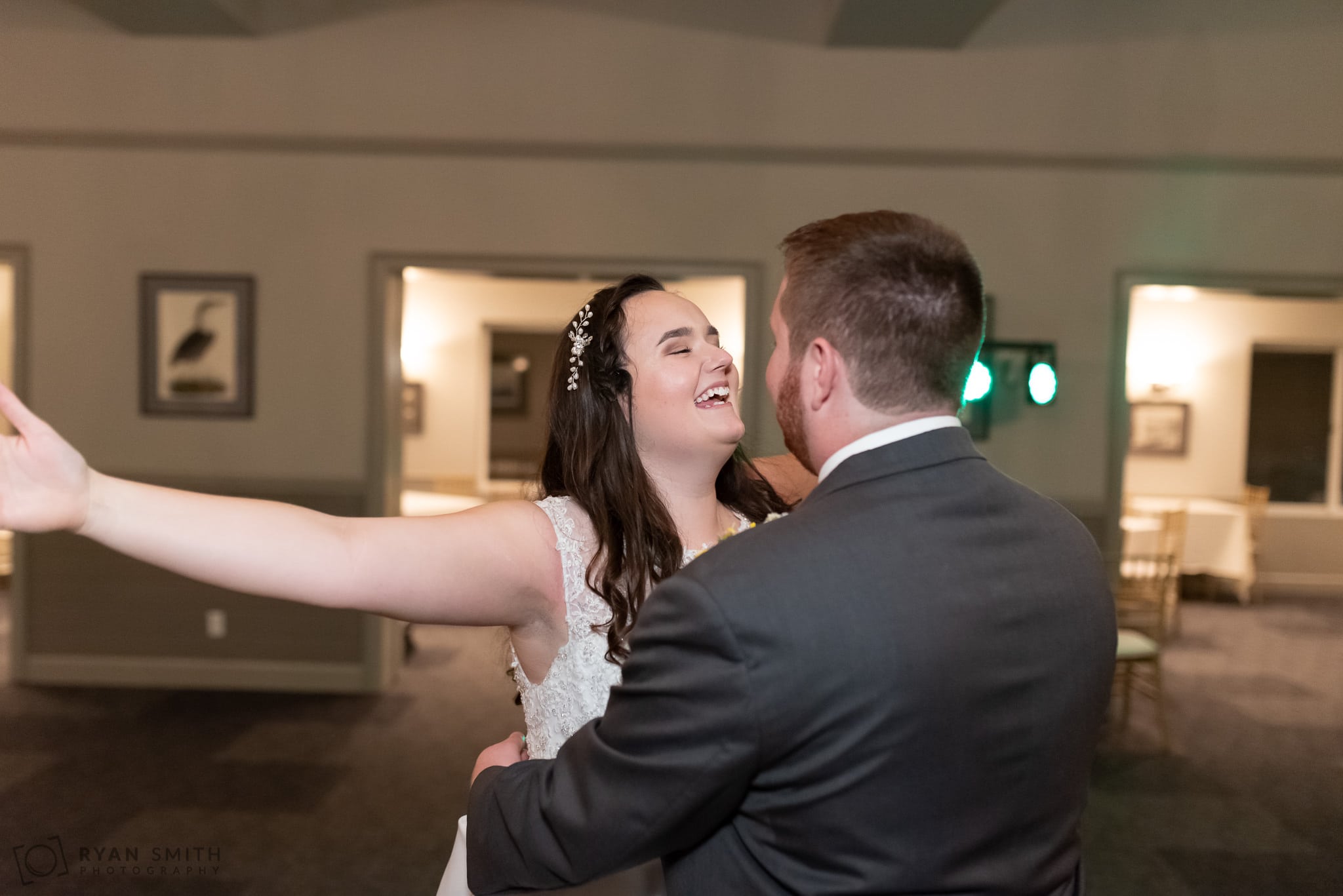 Bride and groom having fun dancing  Litchfield Country Club