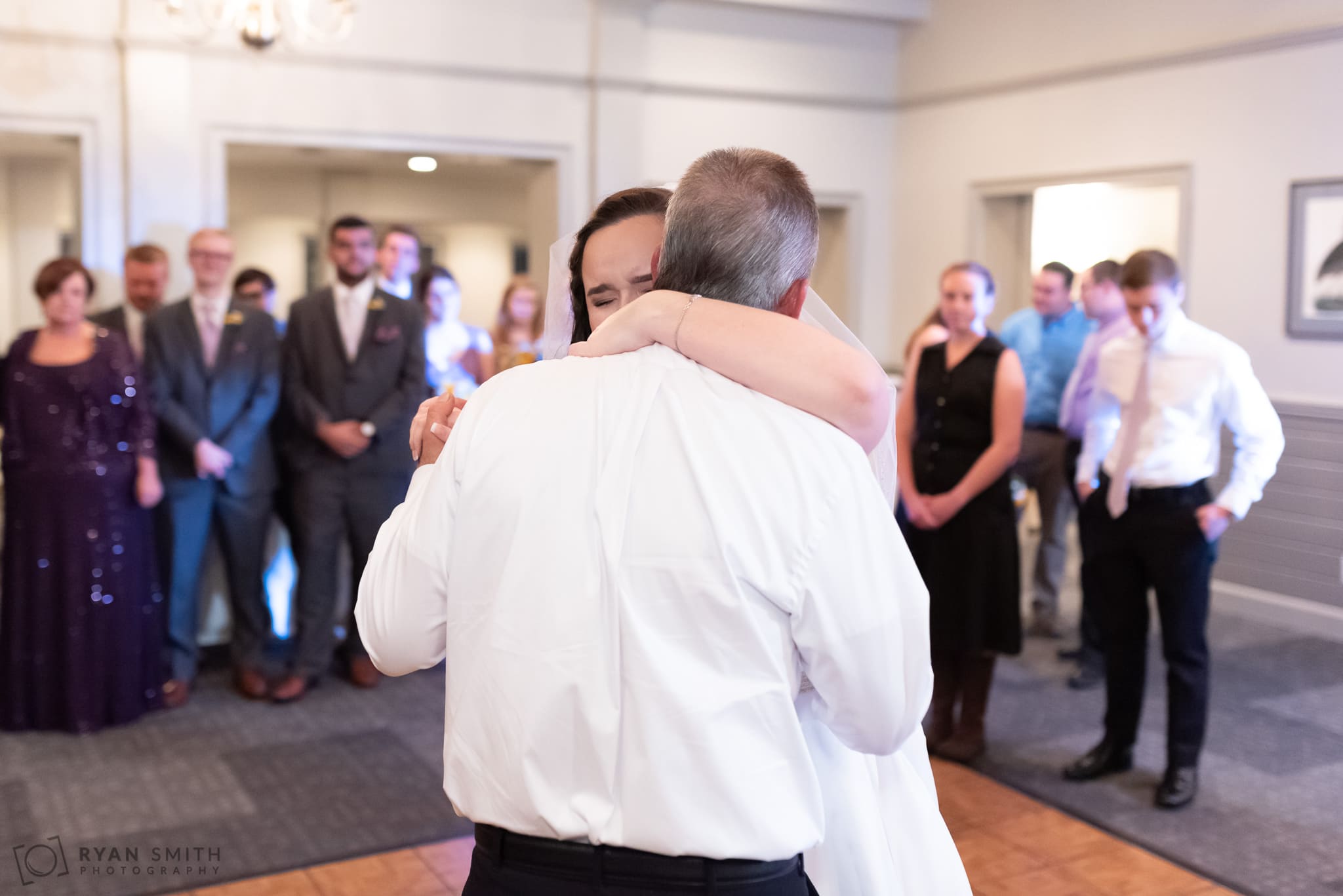 Emotional bride during dance with her father Litchfield Country Club