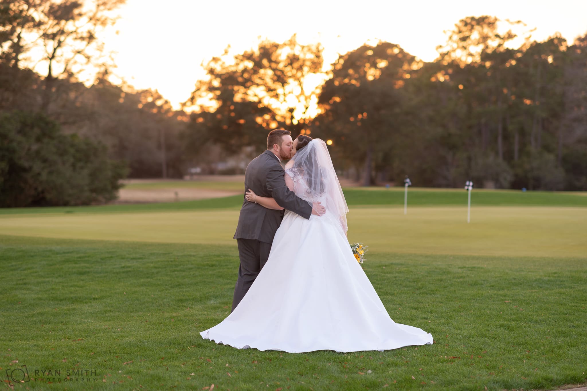 Kiss with backs to the camera Litchfield Country Club