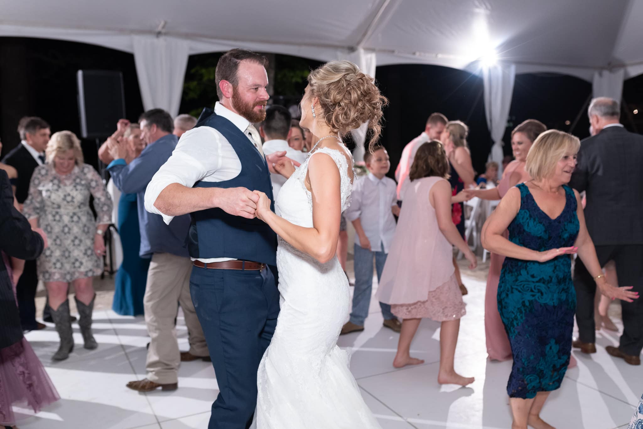 Bride and groom dancing - Brookgreen Gardens