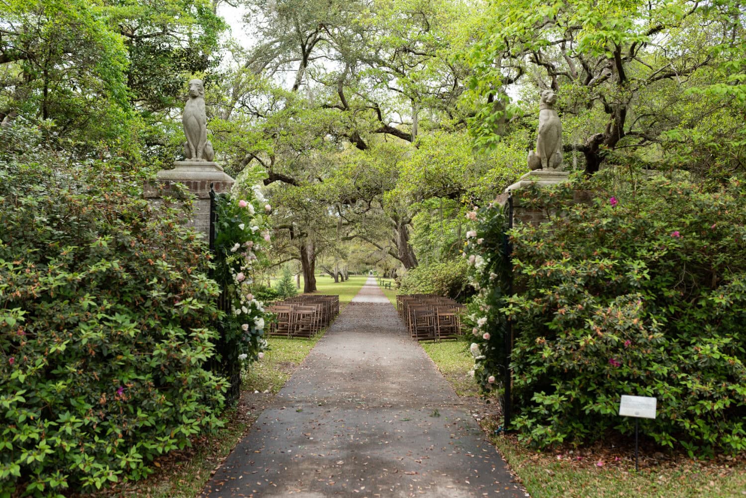 Ceremony location by the gates - Brookgreen Gardens