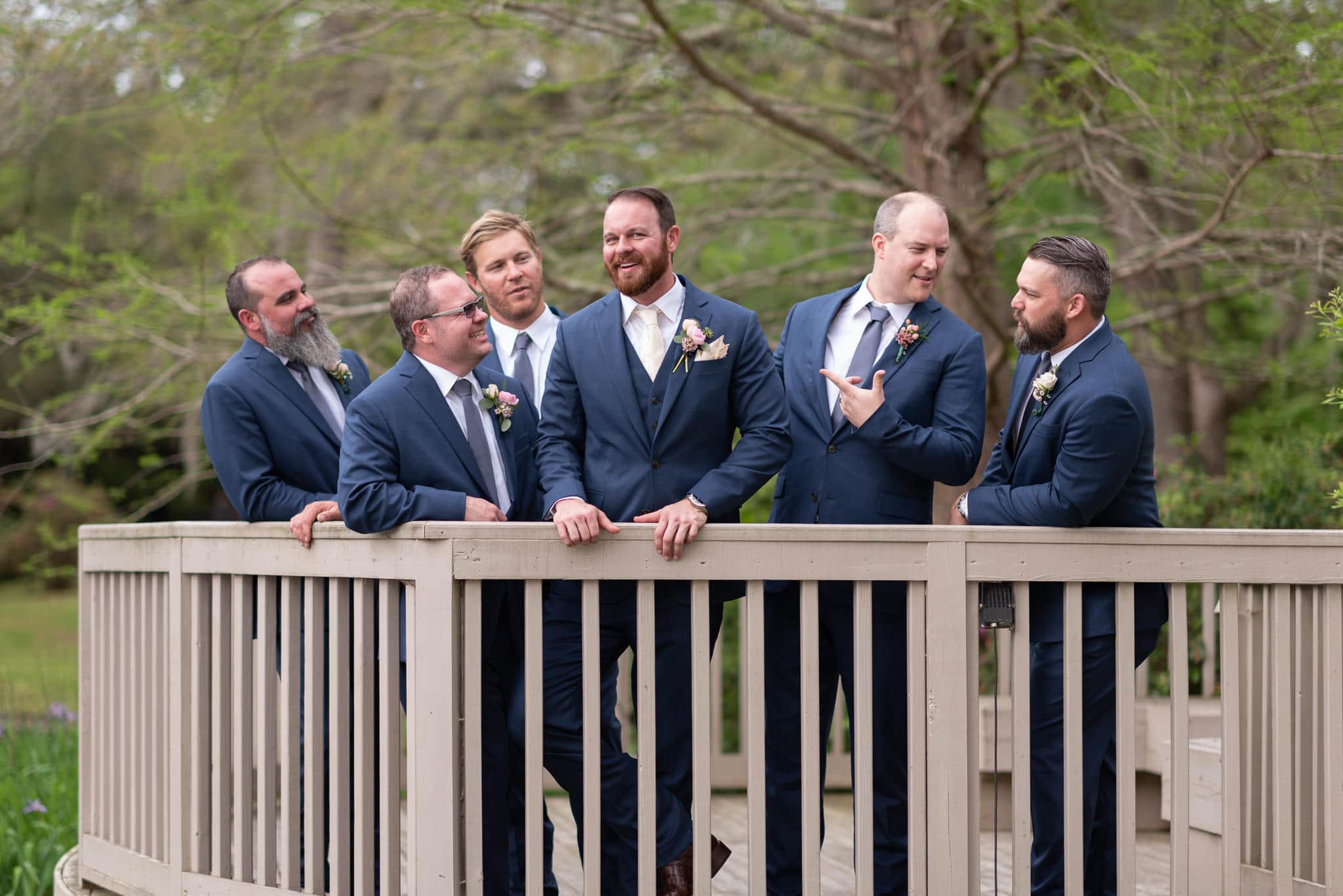 Groomsmen laughing before the ceremony - Brookgreen Gardens