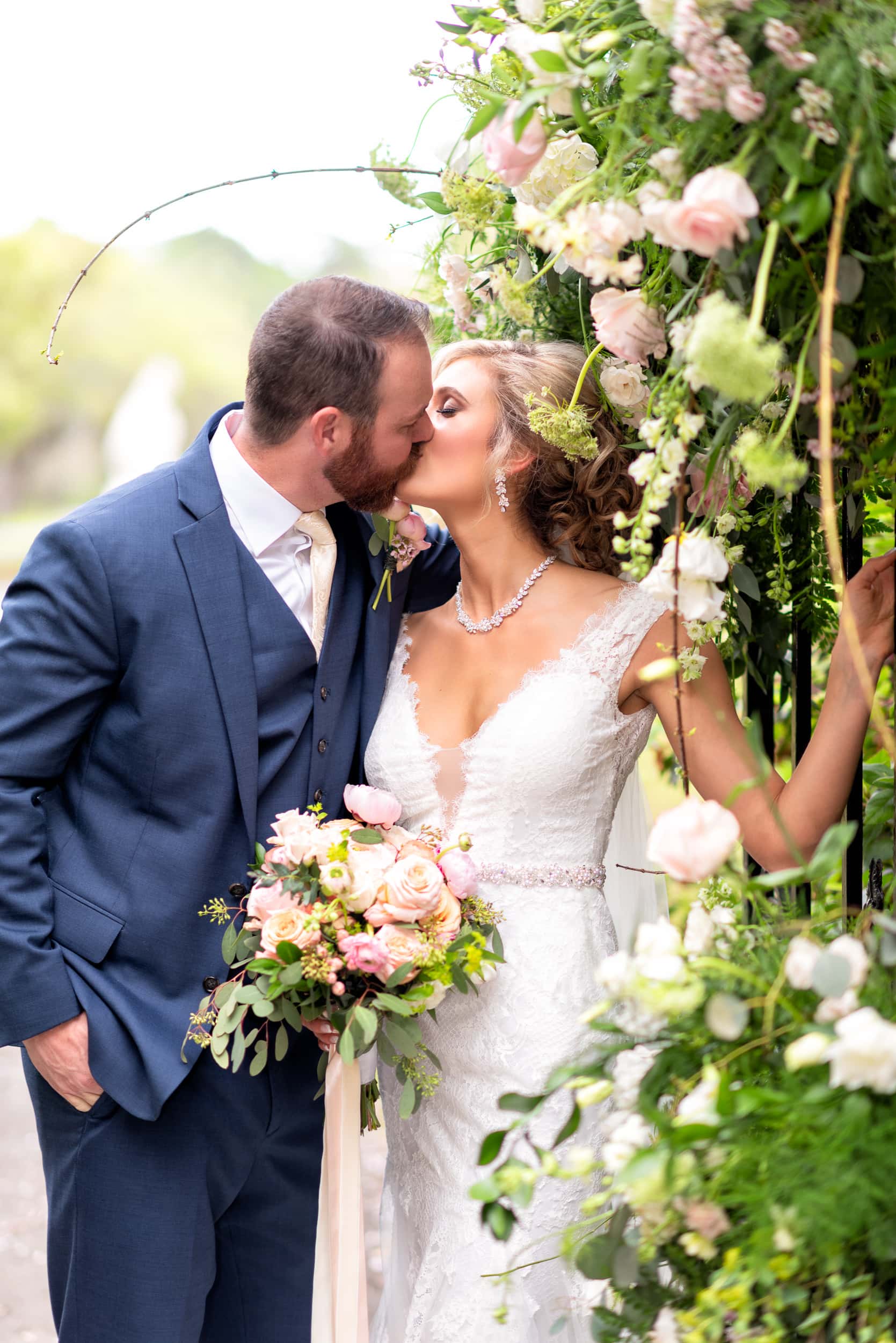 Kiss by the flowers on the gates - Brookgreen Gardens