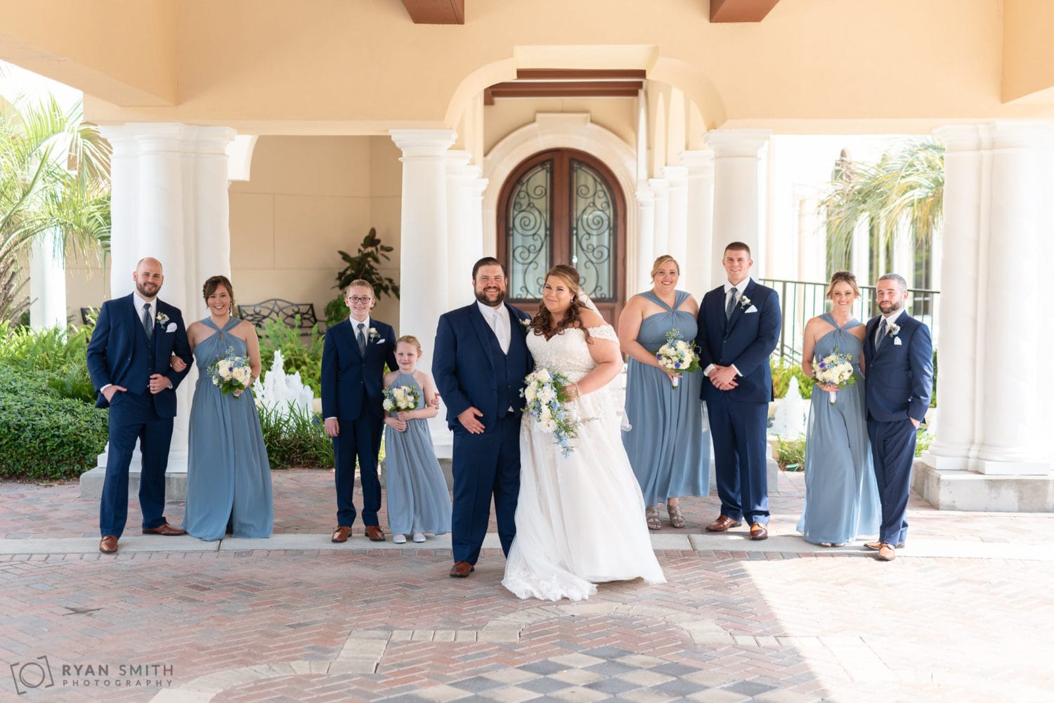 Wedding party in front of the clubhouse Grande Dunes Ocean Club