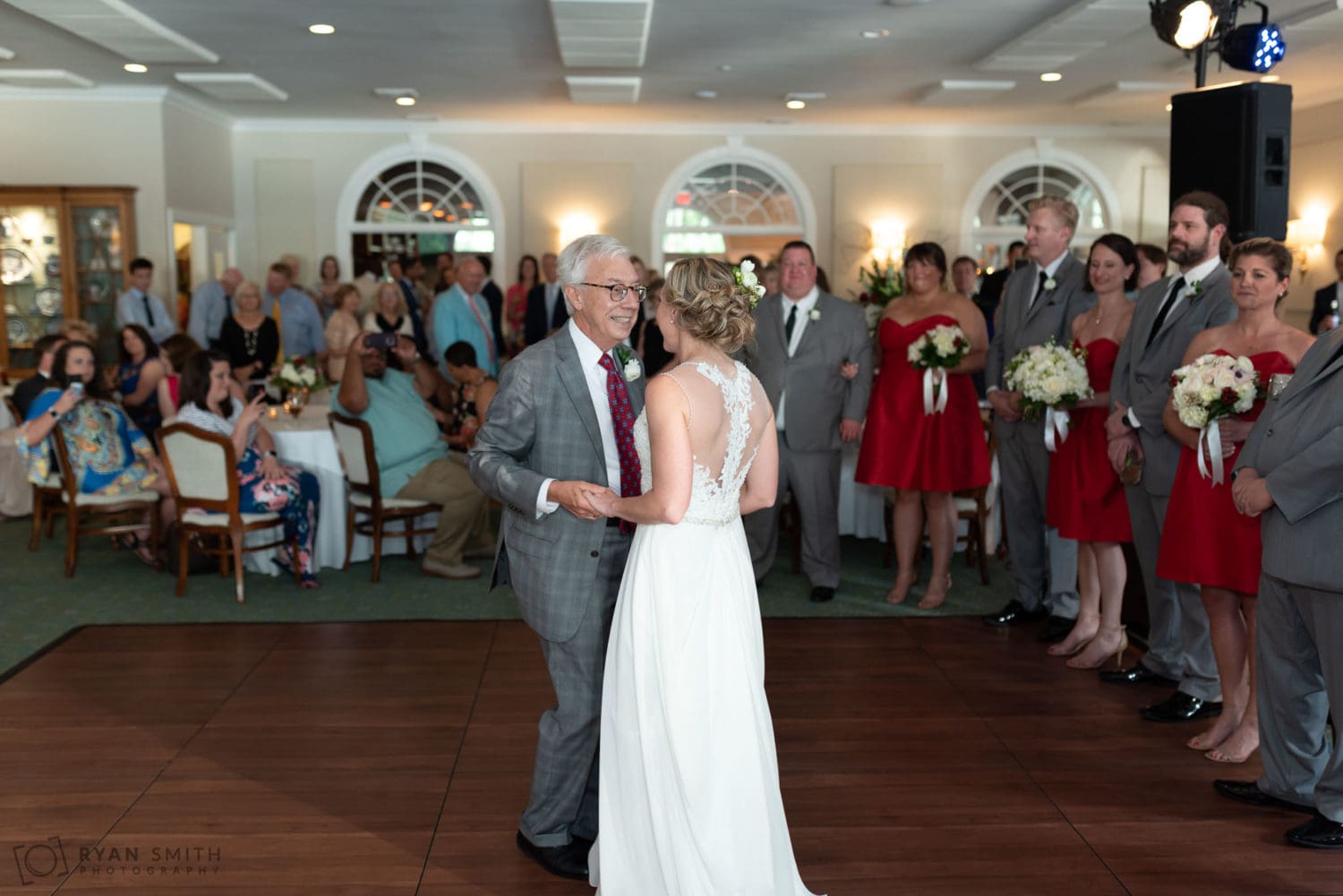 Bride dancing with her father Wachesaw Plantation