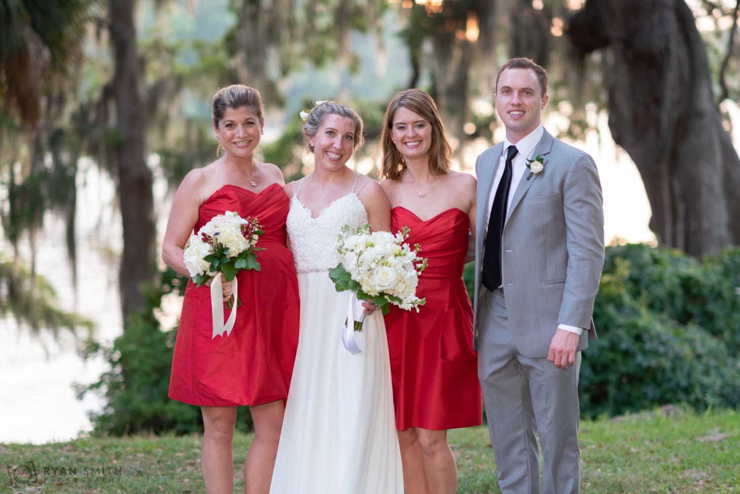 Bride with her brother and sisters Wachesaw Plantation