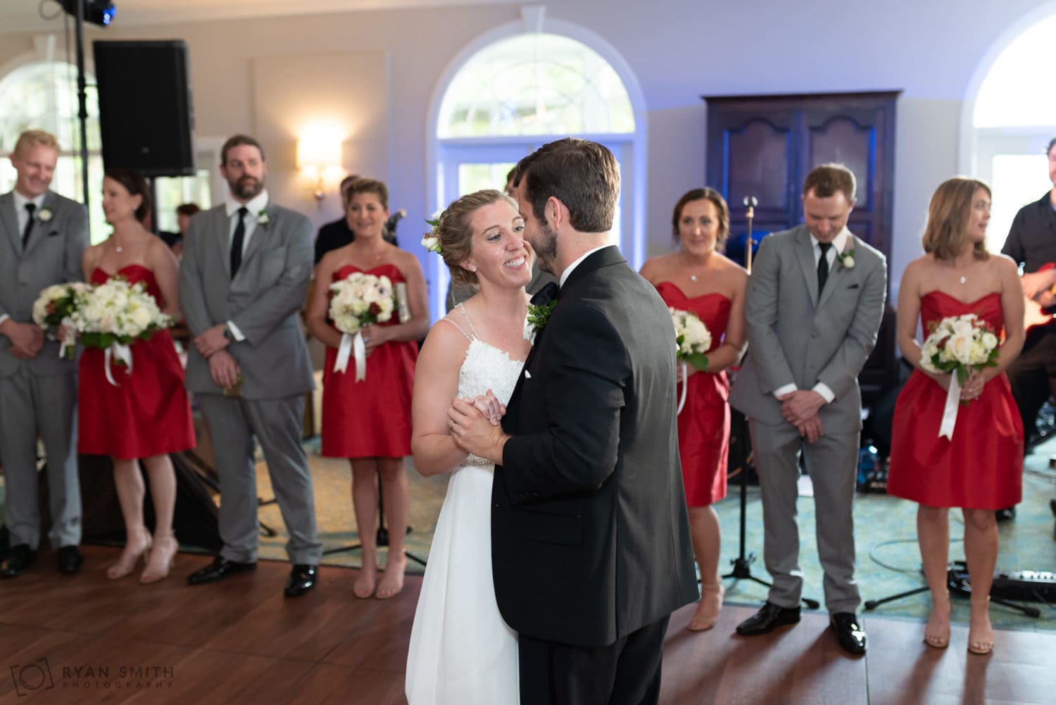 First dance with bride and groom Wachesaw Plantation