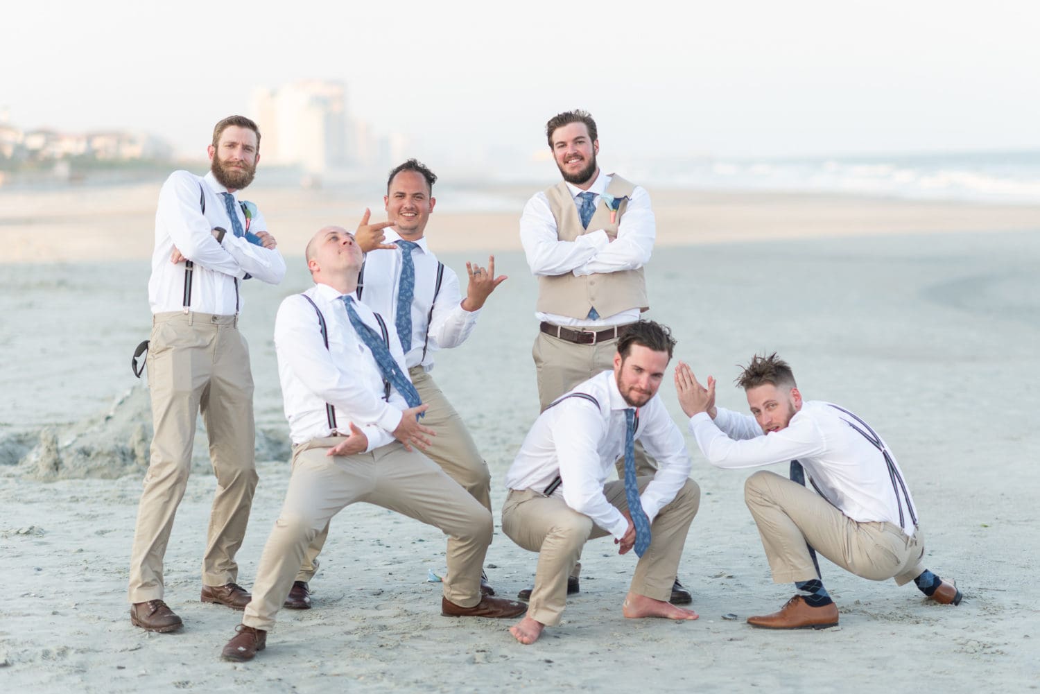 Groomsmen posing Grande Dunes Ocean Club - Myrtle Beach