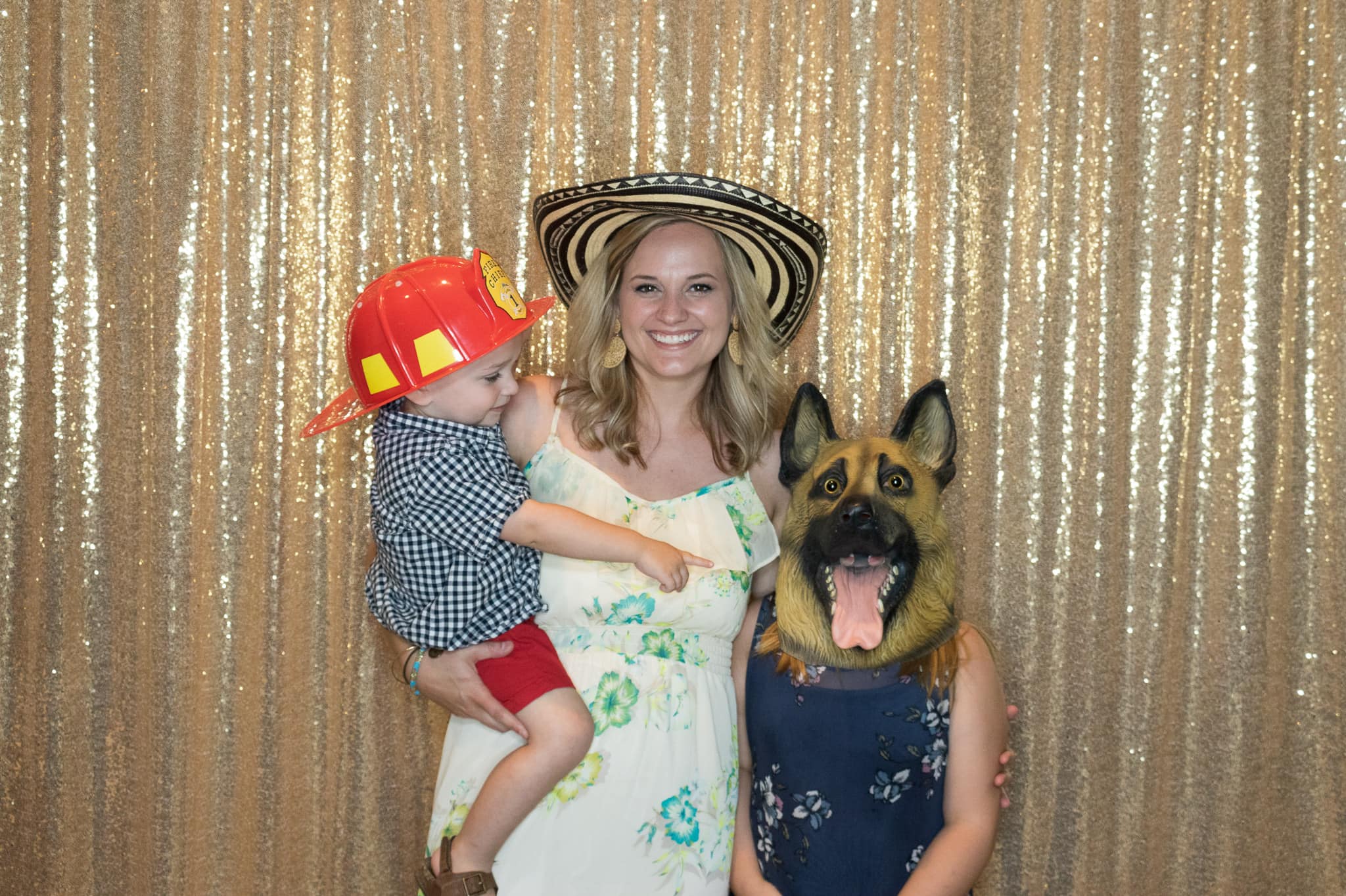 Photo booth pictures with gold background Pawleys Plantation