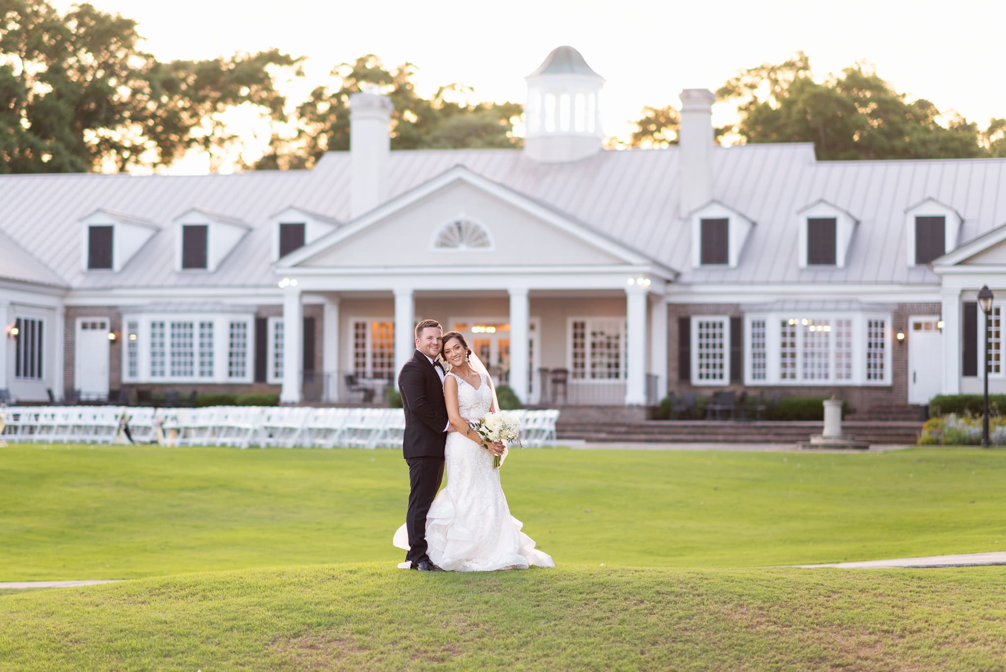 Sunset behind the clubhouse - Pawleys Plantation